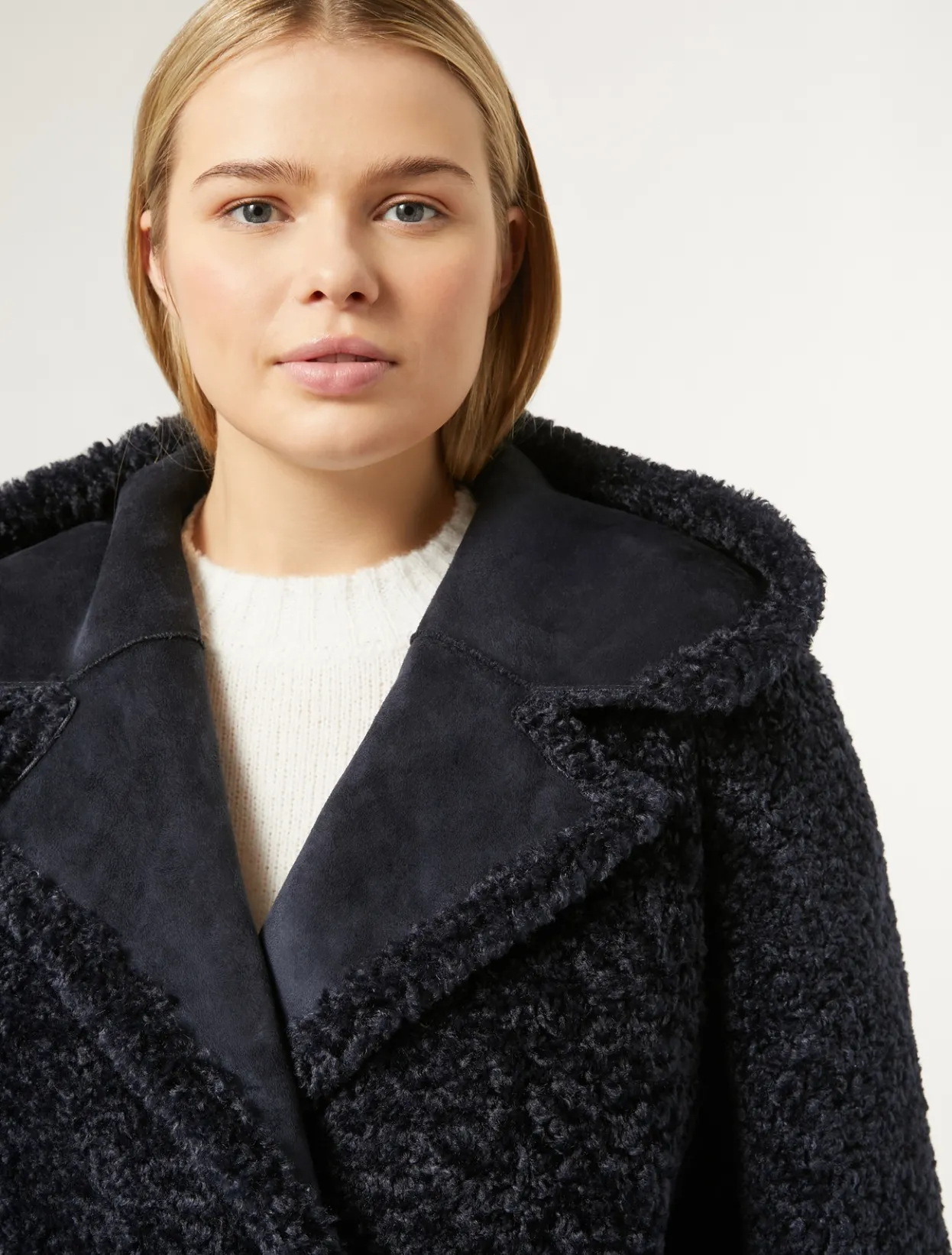 Coats | Coats | Marina Rinaldi Reversible sheepskin-effect jacket MIDNIGHTBLUE