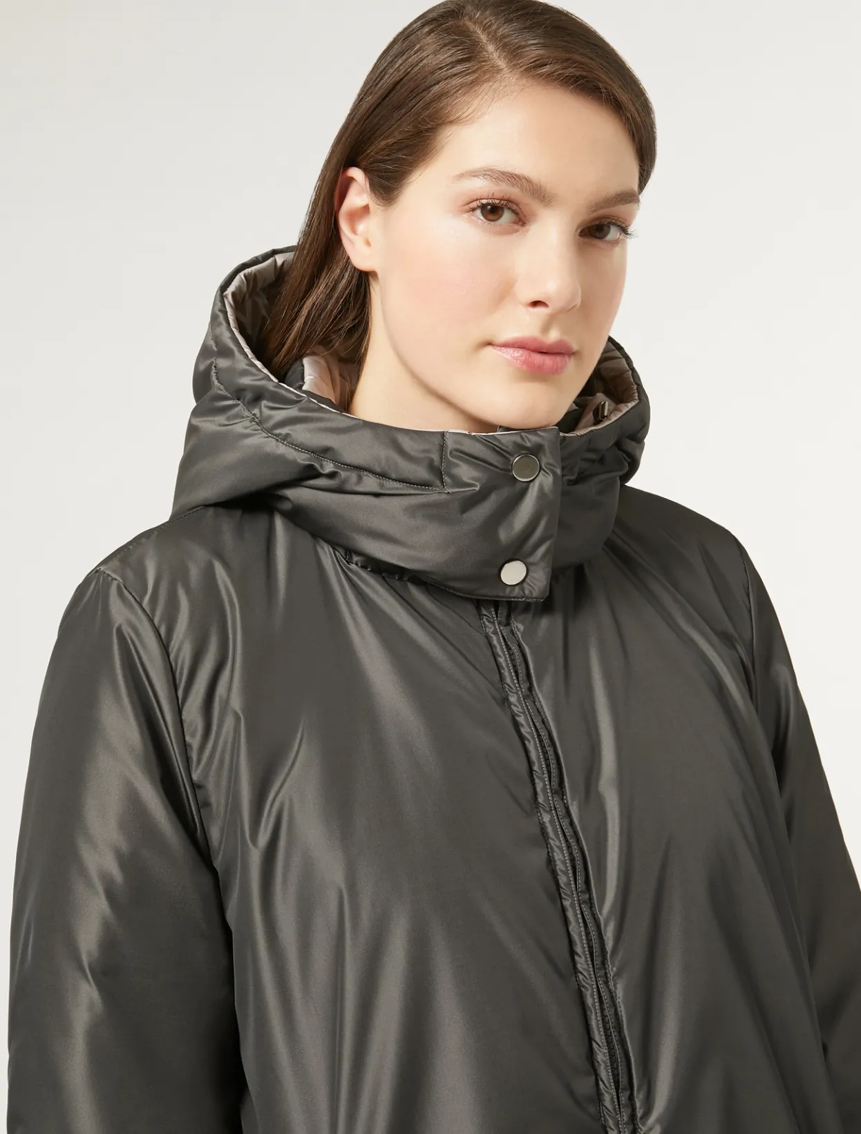 Down Jackets | Down Jackets | Marina Rinaldi Reversible taffeta padded coat DARKGREY