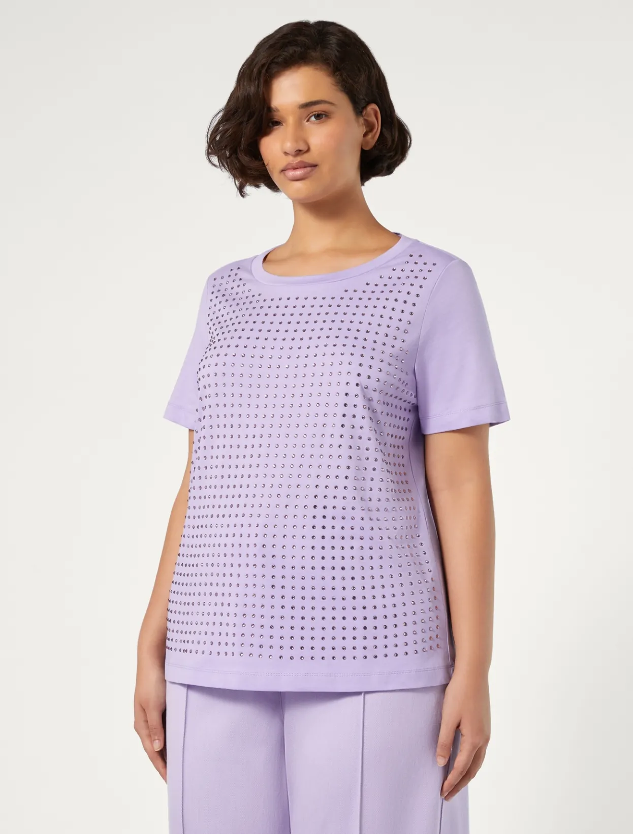 Tops & T-Shirts | Tops & T-Shirts | Marina Rinaldi Rhinestone-adorned jersey T-shirt LILAC