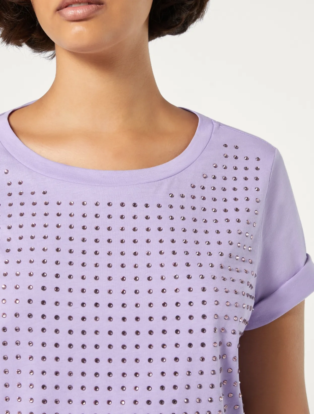 Tops & T-Shirts | Tops & T-Shirts | Marina Rinaldi Rhinestone-adorned jersey T-shirt LILAC