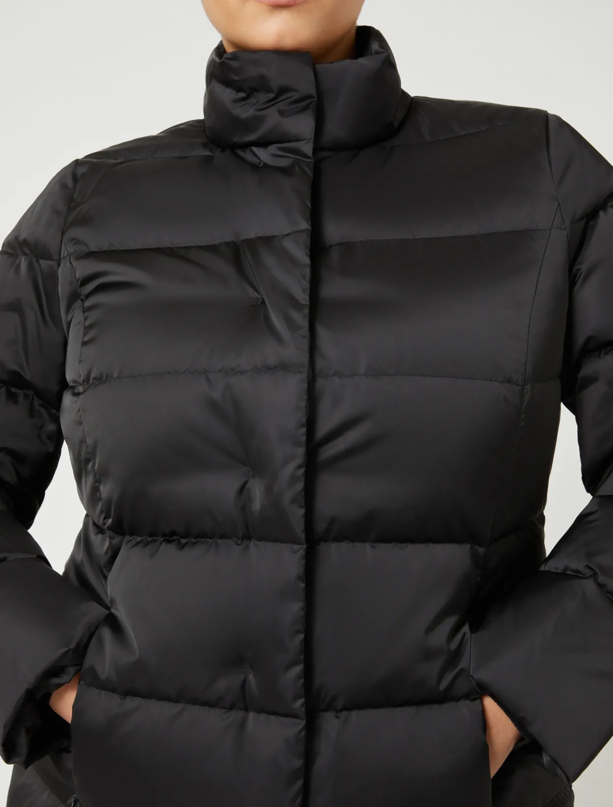 Down Jackets | Down Jackets | Marina Rinaldi Satin down jacket BLACK