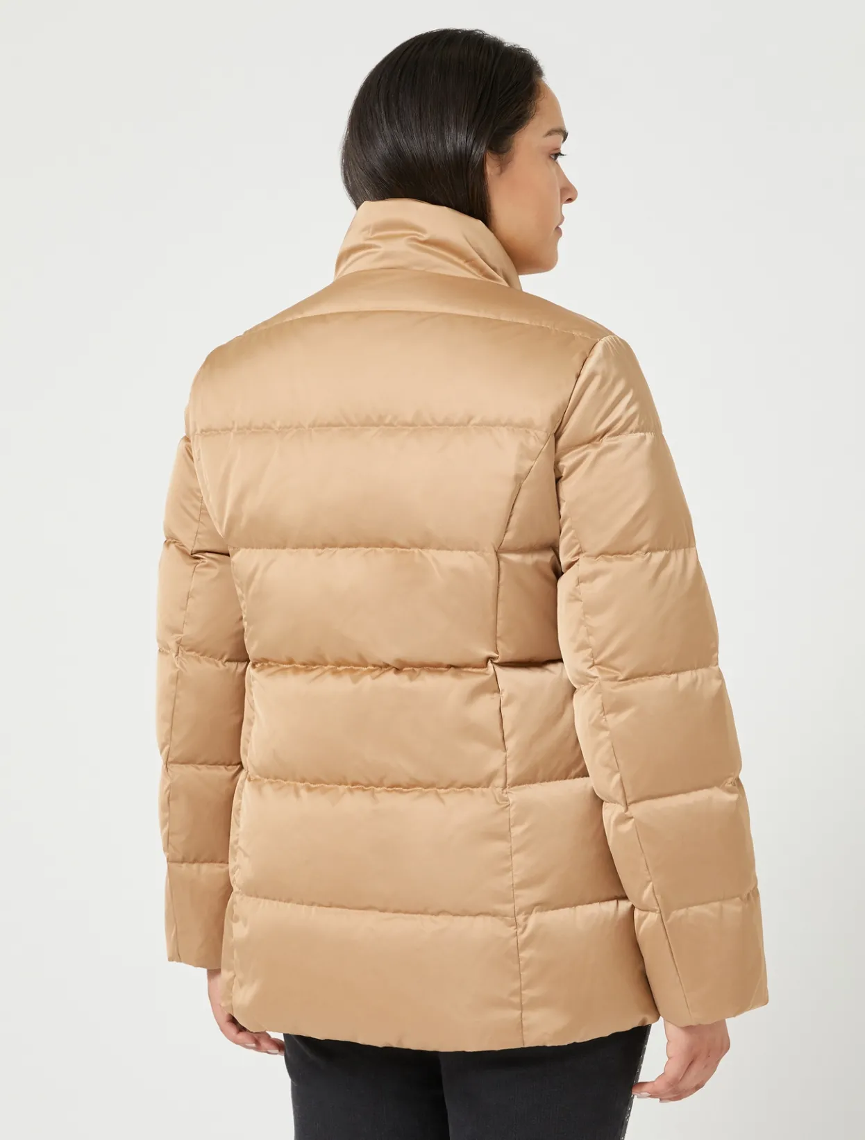 Down Jackets | Down Jackets | Marina Rinaldi Satin down jacket CAMEL