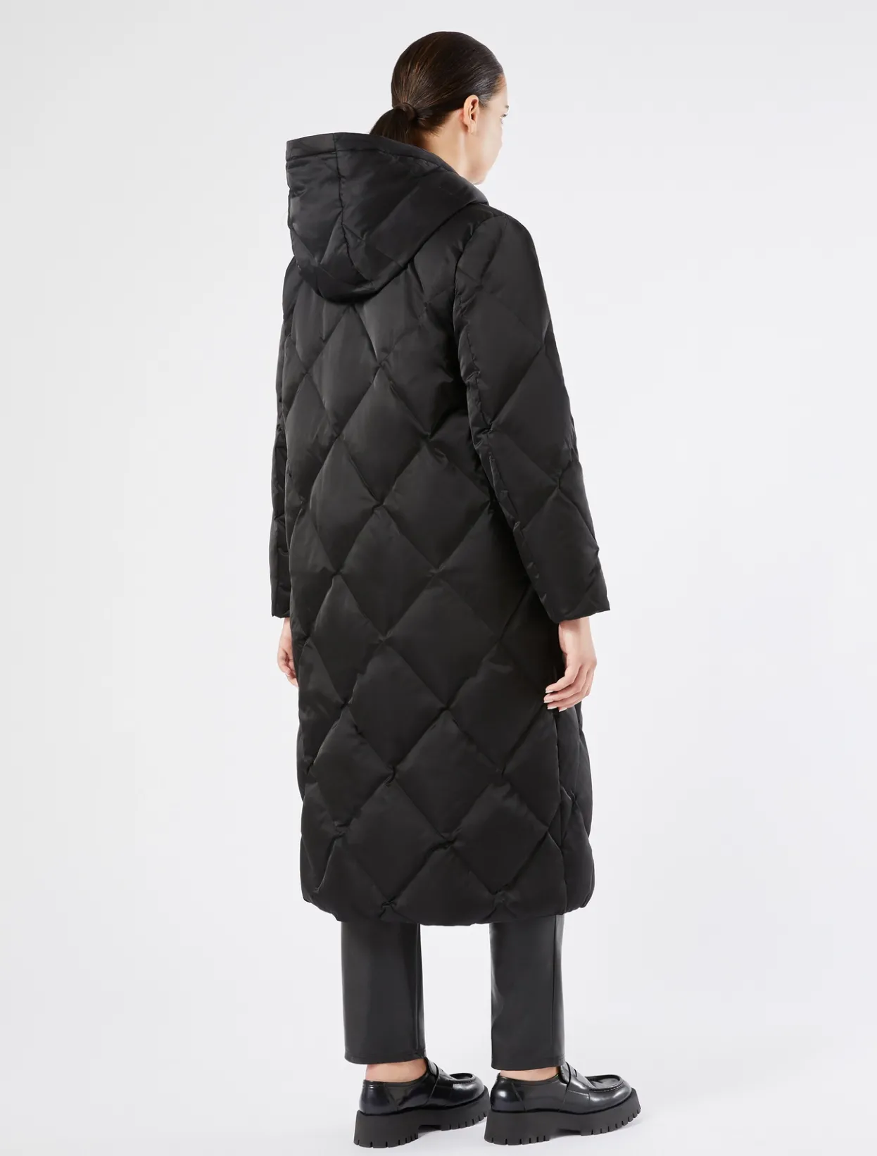 Down Jackets | Down Jackets | Marina Rinaldi Satin down jacket BLACK