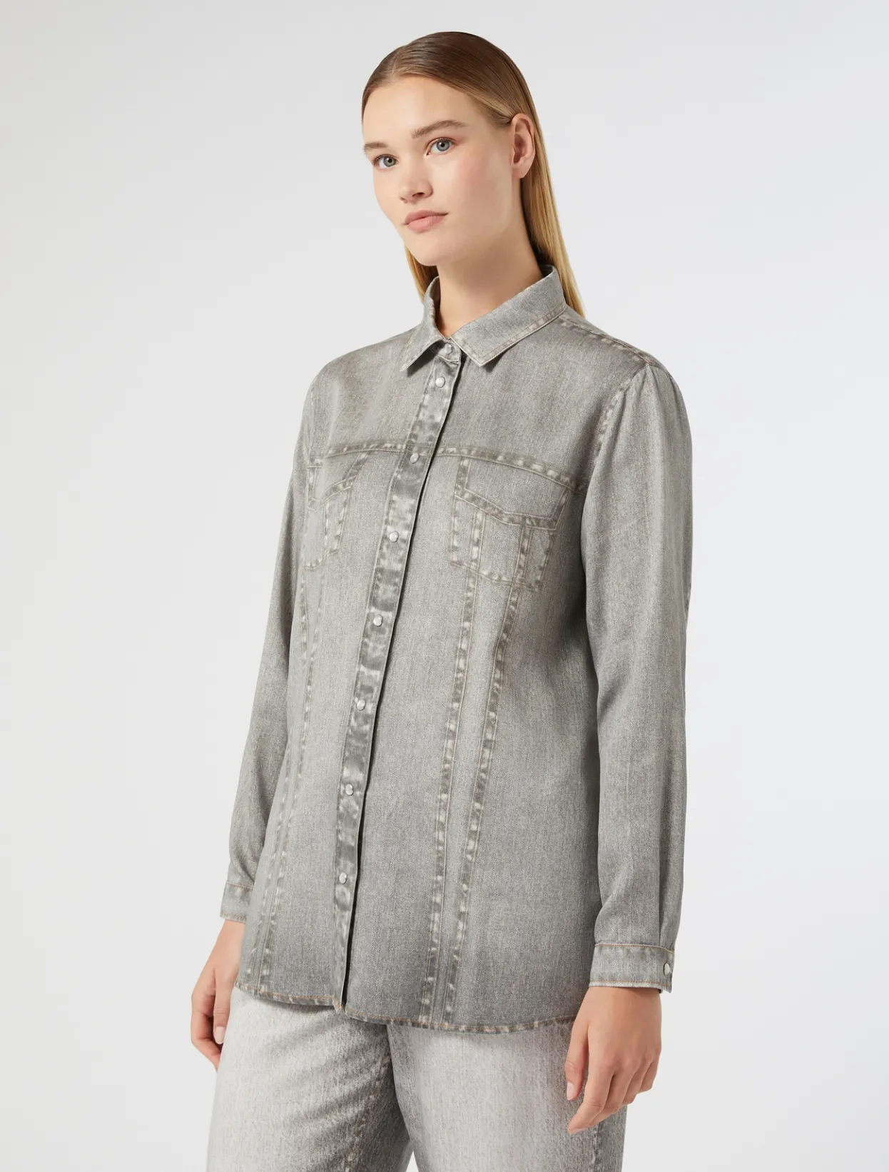 Blouses & Shirts | Blouses & Shirts | Marina Rinaldi Satin shirt MEDIUMGREY