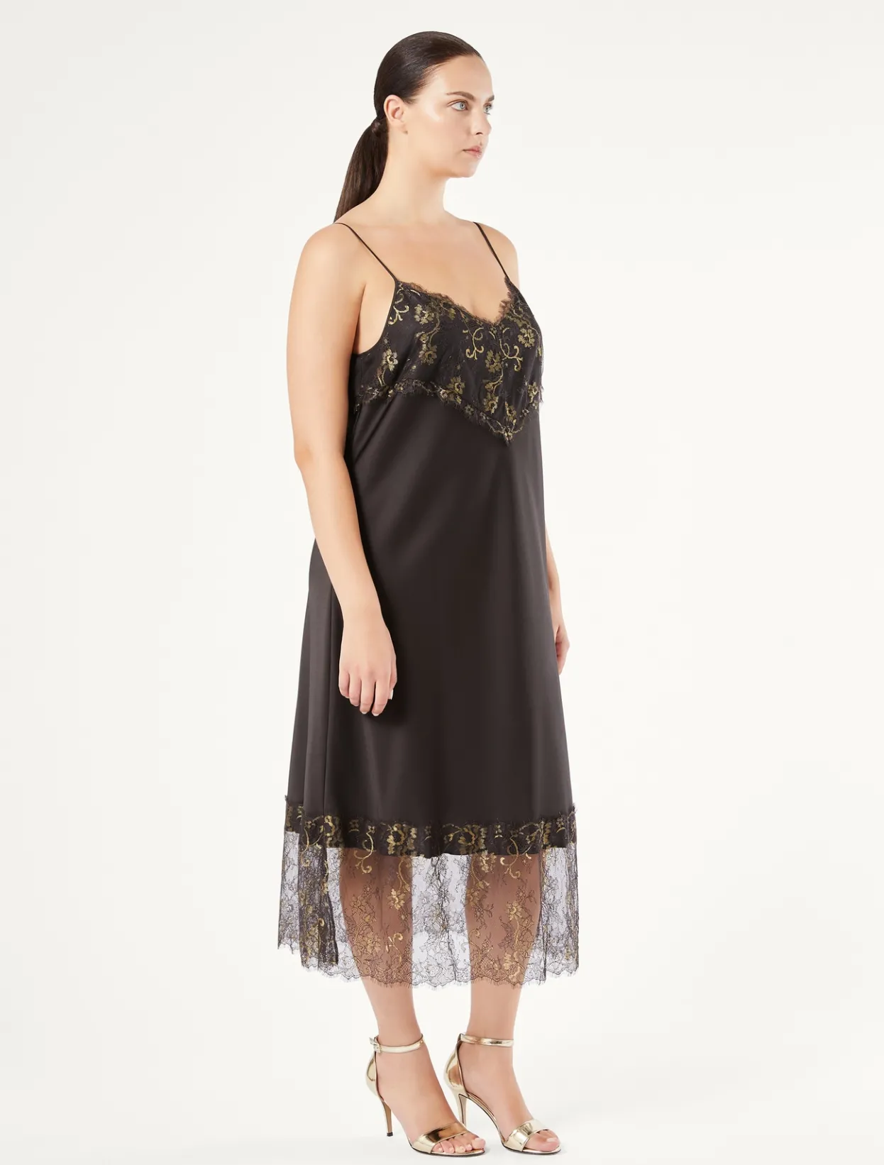 Dresses | Dresses | Marina Rinaldi Satin slip DARKBOWN