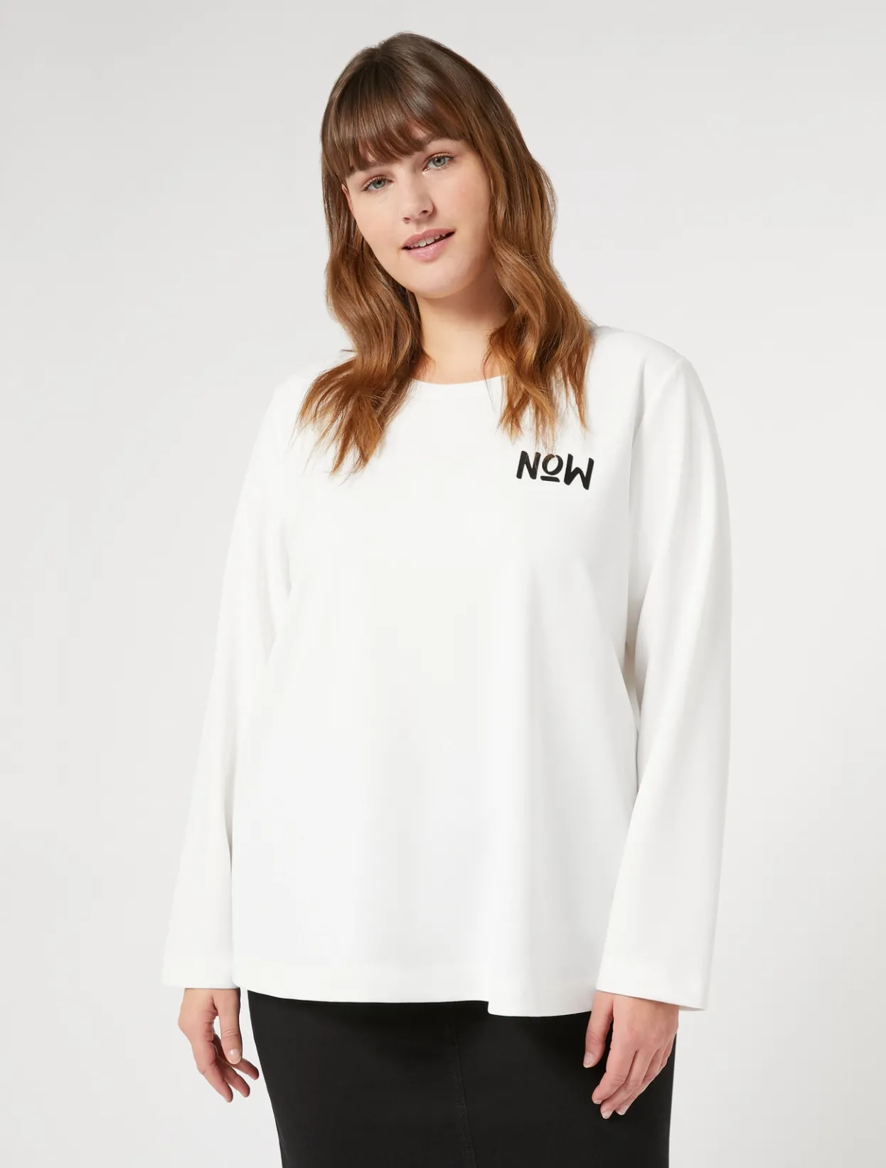 Tops & T-Shirts | Tops & T-Shirts | Marina Rinaldi Scuba crepe sweatshirt MILK