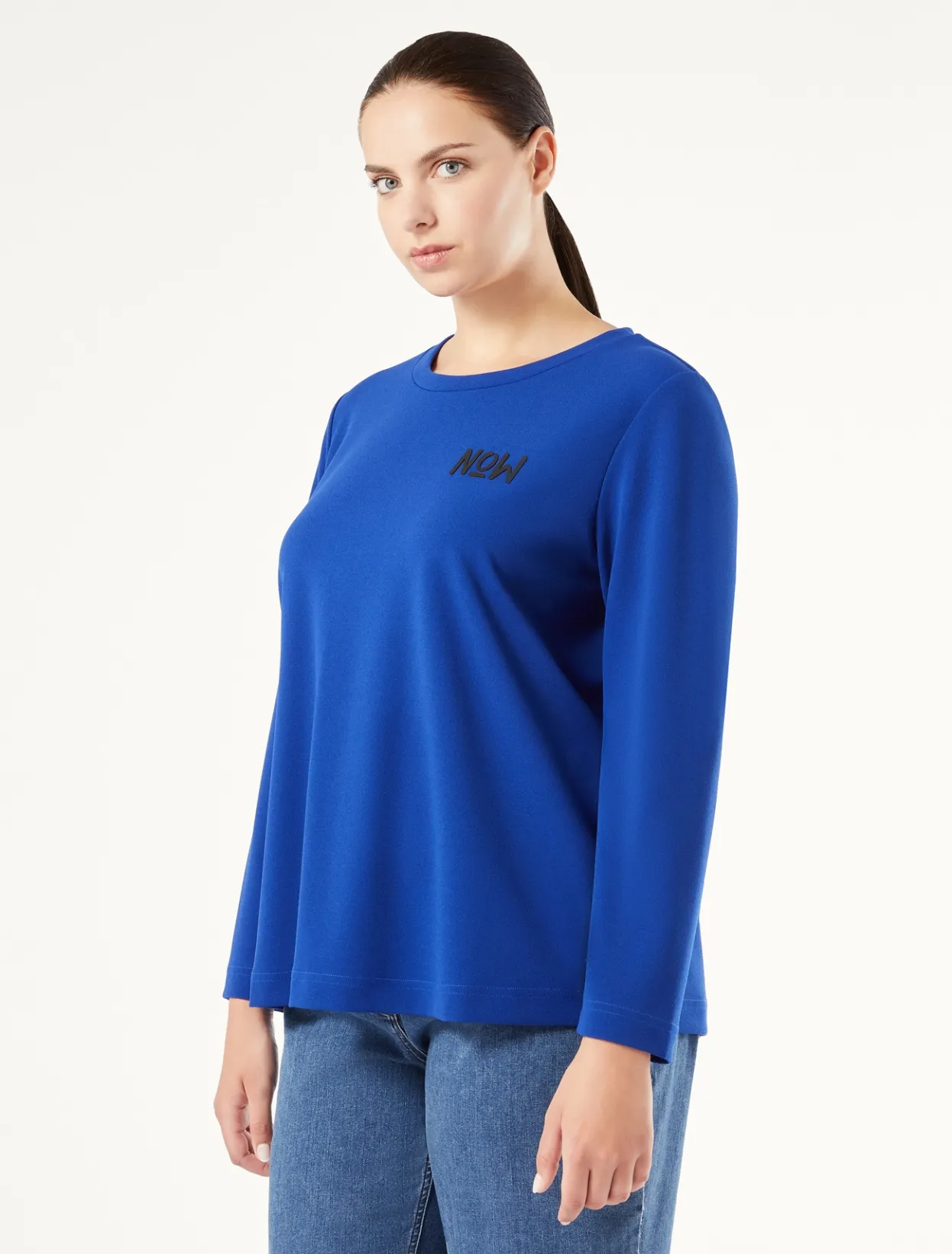 Tops & T-Shirts | Tops & T-Shirts | Marina Rinaldi Scuba crepe sweatshirt CORNFLOWERBLUE