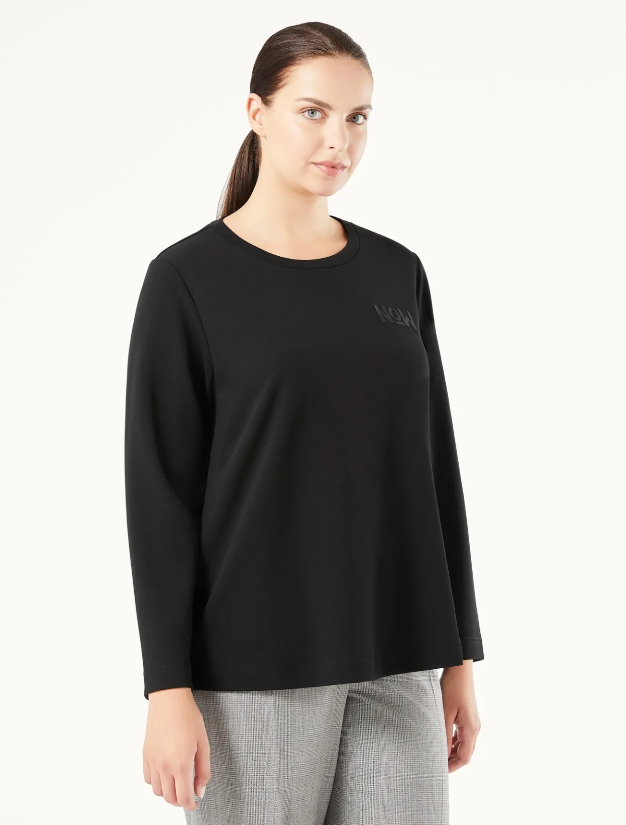 Tops & T-Shirts | Tops & T-Shirts | Marina Rinaldi Scuba crepe sweatshirt BLACK