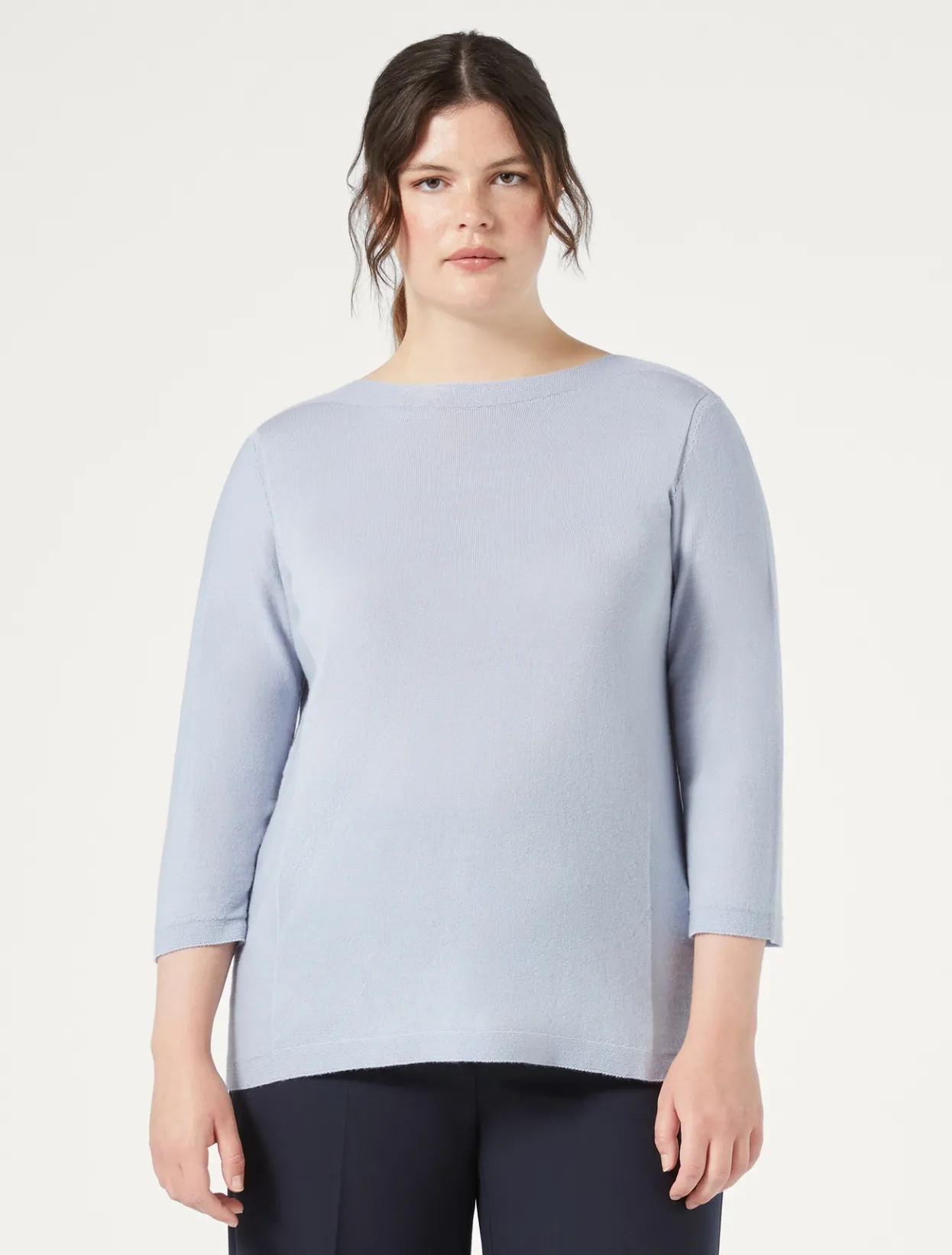 Knitwear | Knitwear | Marina Rinaldi Seamless wool sweater LIGHTBLUE