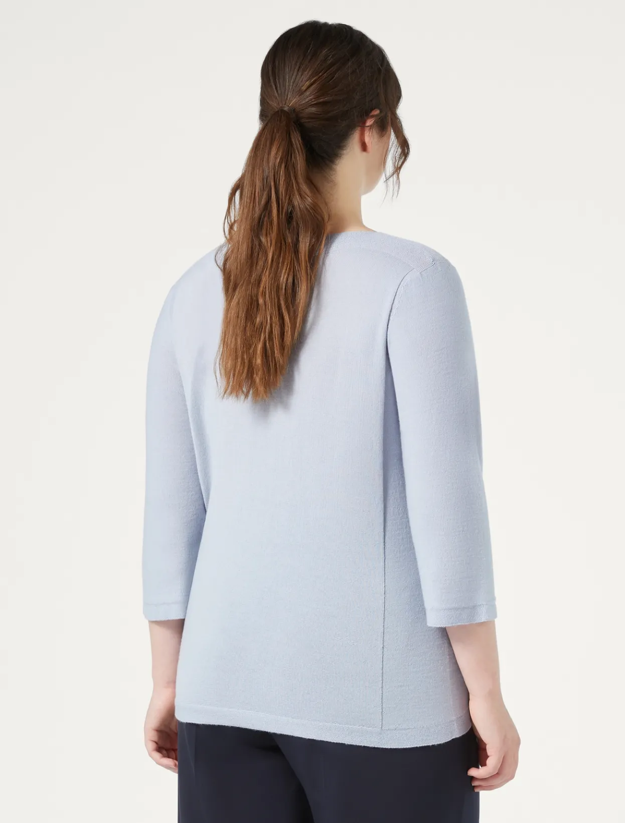 Knitwear | Knitwear | Marina Rinaldi Seamless wool sweater LIGHTBLUE