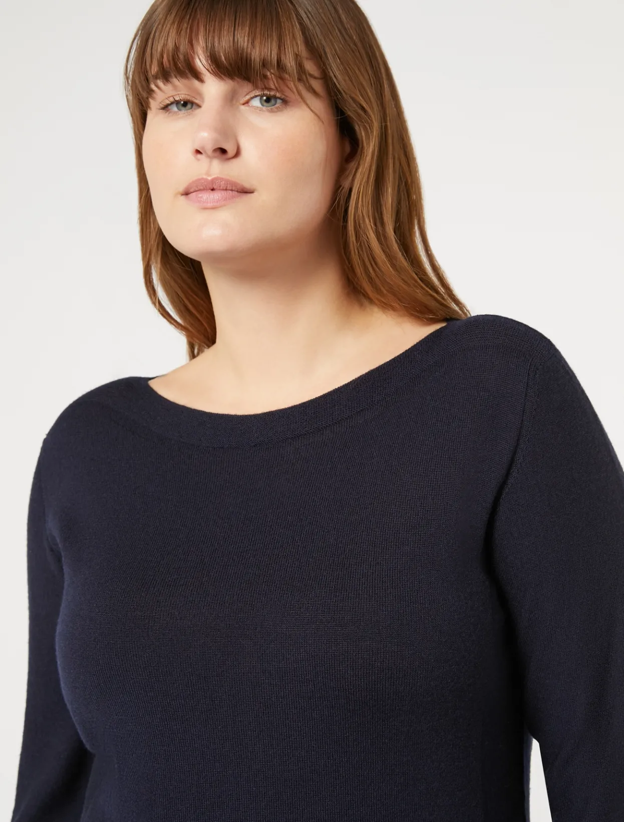 Knitwear | Knitwear | Marina Rinaldi Seamless wool sweater MIDNIGHTBLUE