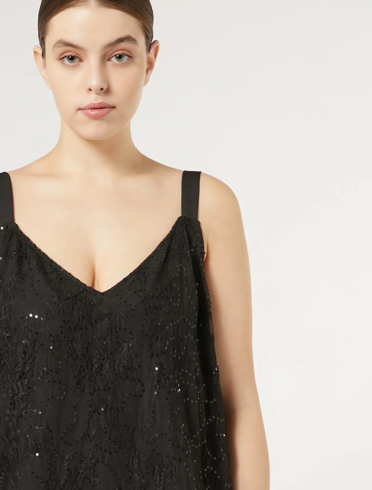 Blouses | Blouses & Shirts | Marina Rinaldi Sequinned lace shirt BLACK