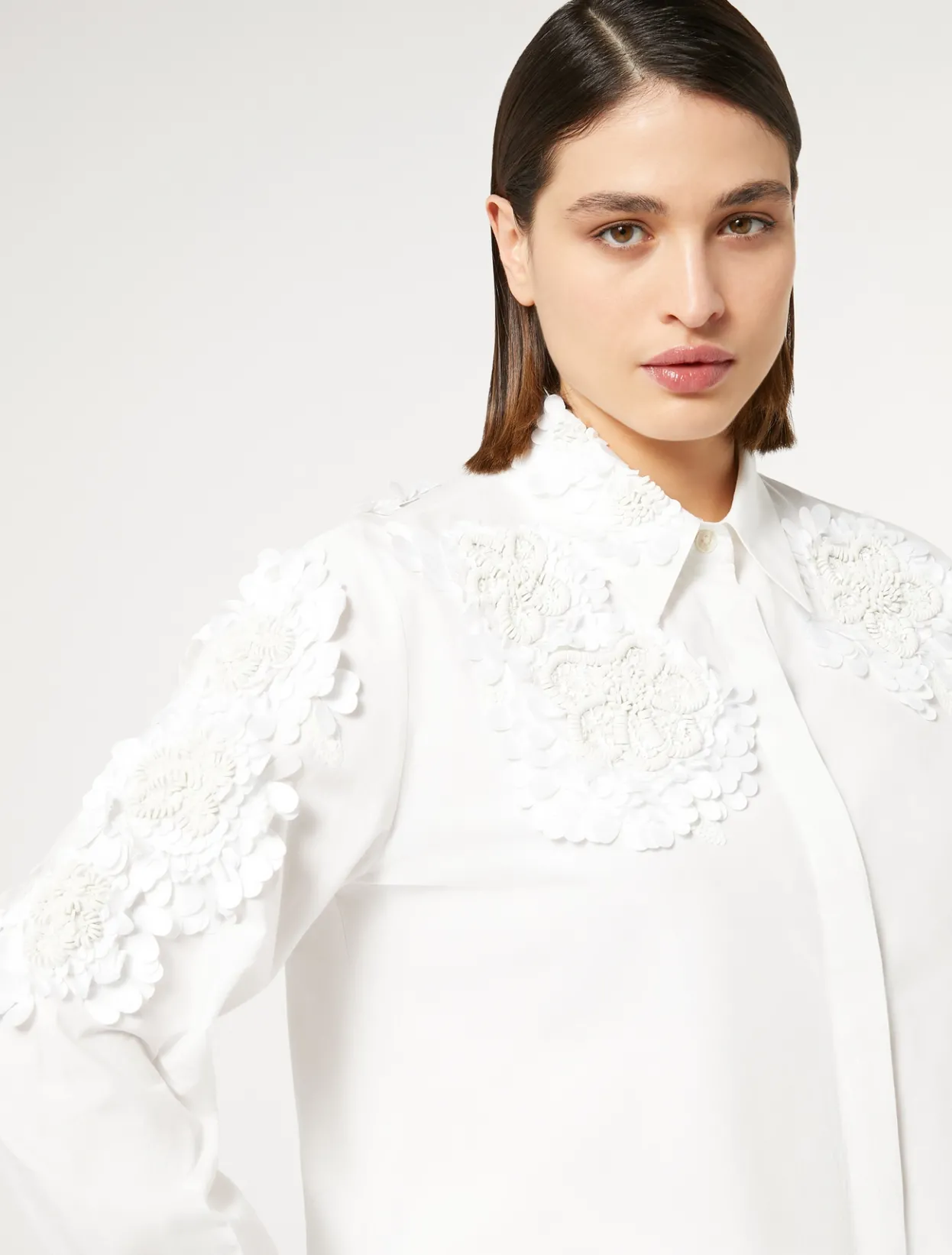 Blouses & Shirts | Blouses & Shirts | Marina Rinaldi Sequinned poplin shirt OPTICALWHITE