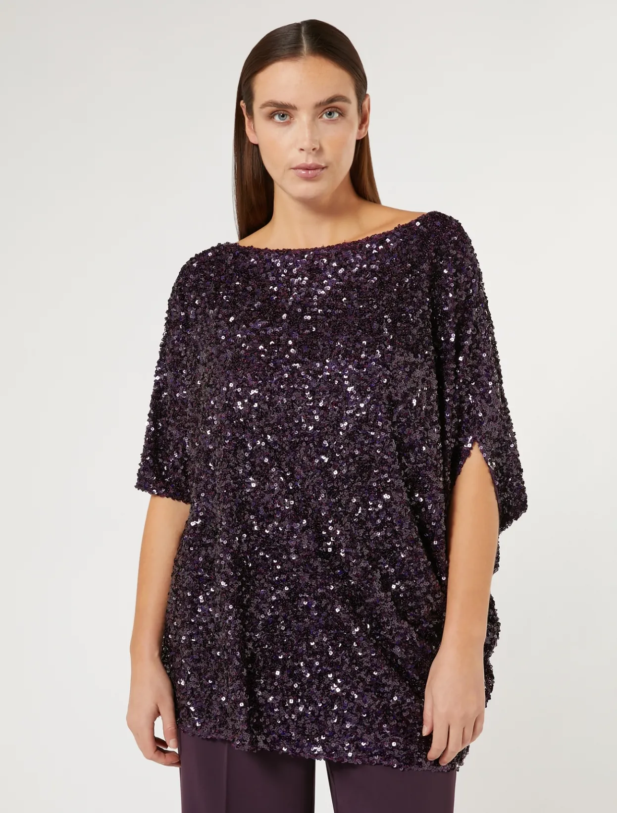 Blouses | Blouses & Shirts | Marina Rinaldi Sequinned tunic BORDEAUX