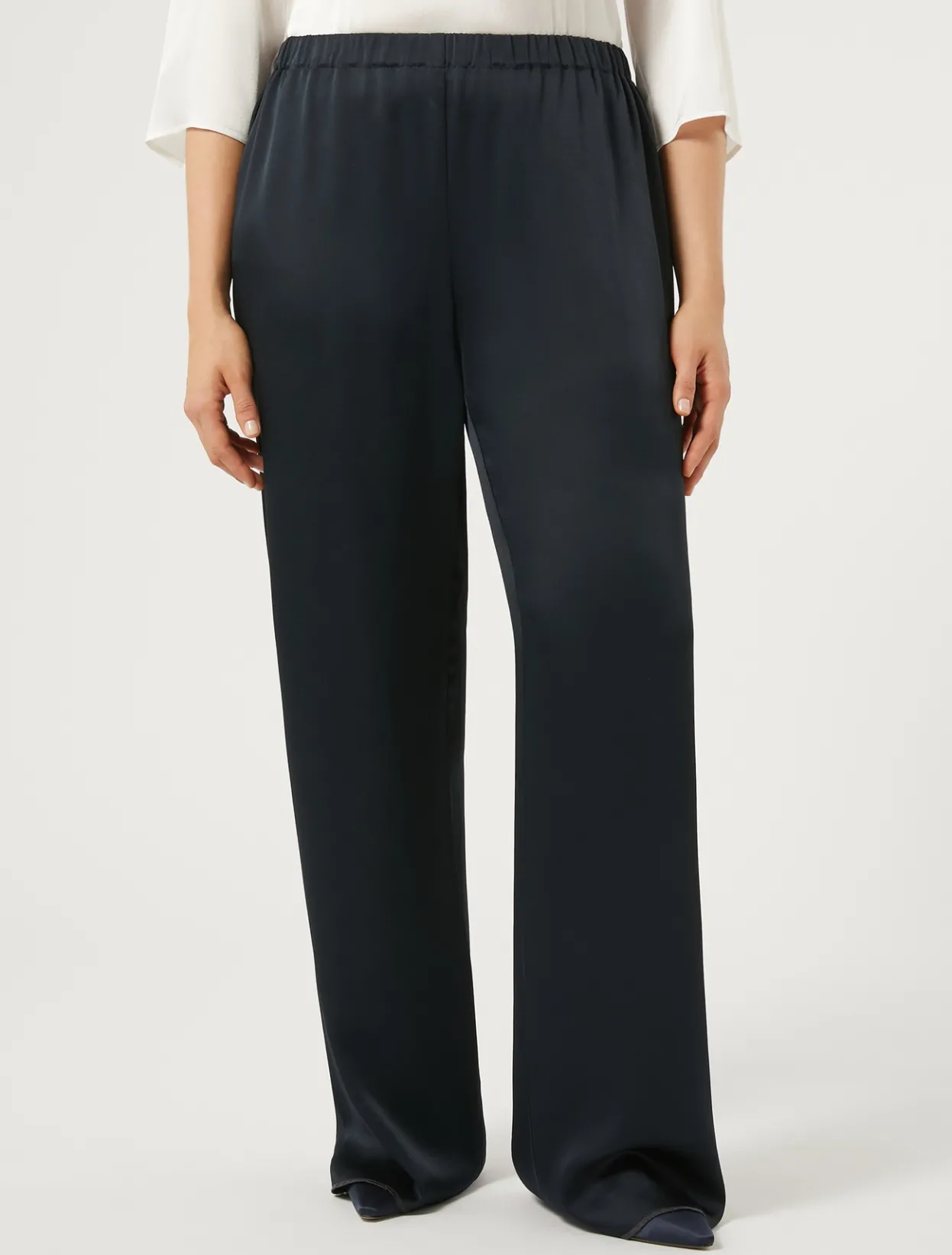 Trousers And Skirts | Trousers & Jeans | Marina Rinaldi Shiny frisottino trousers MIDNIGHTBLUE