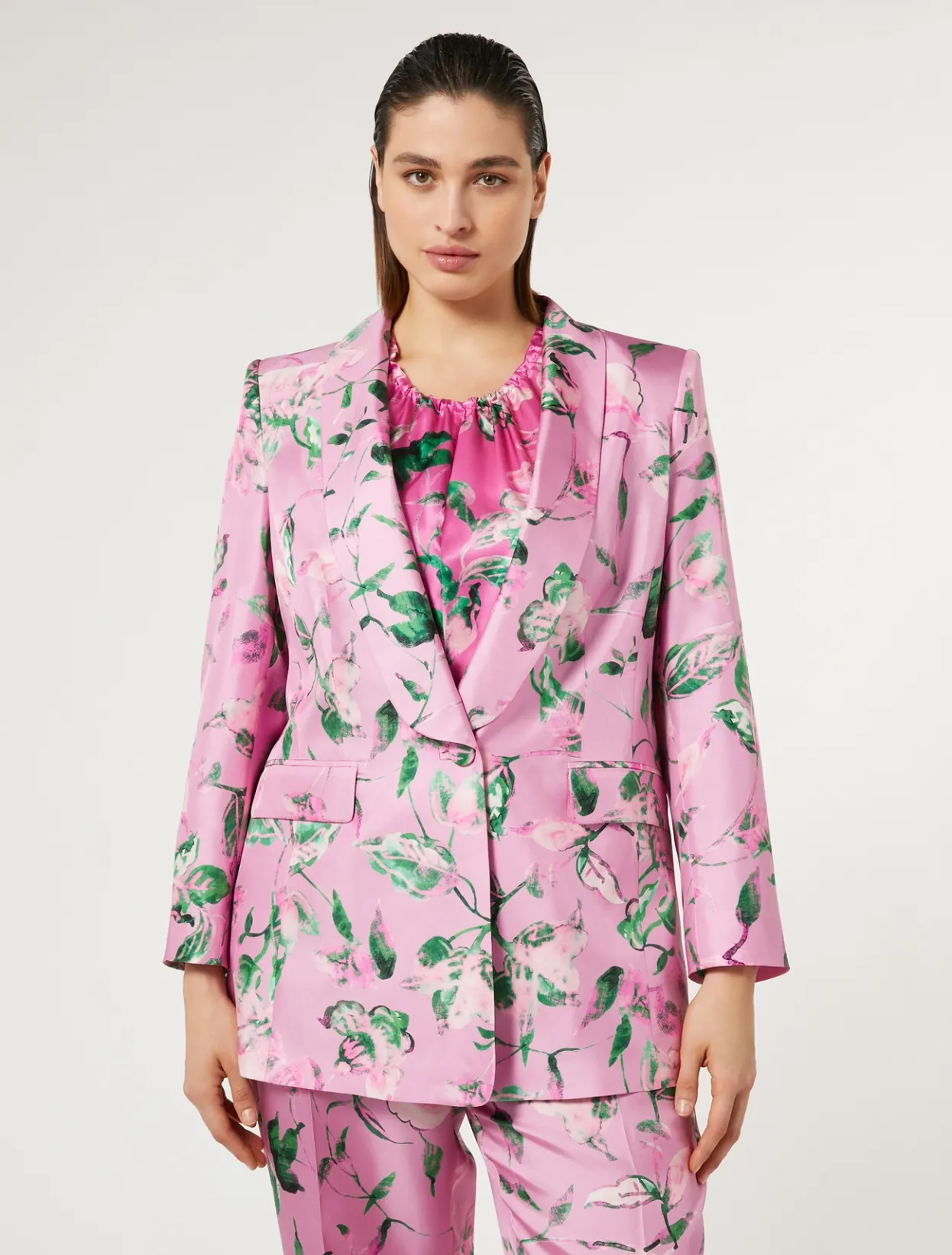 Jackets | Jacket & Blazers | Marina Rinaldi Silk blazer PINK