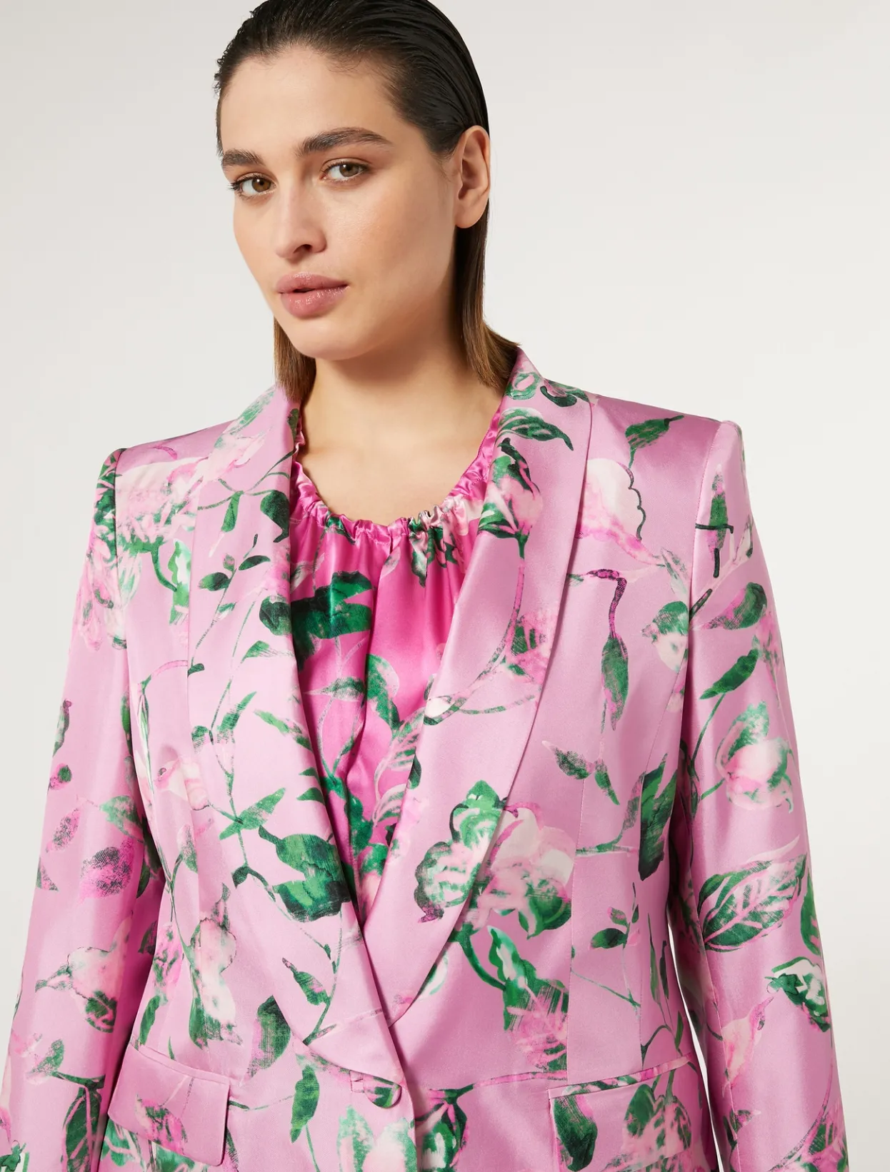 Jackets | Jacket & Blazers | Marina Rinaldi Silk blazer PINK