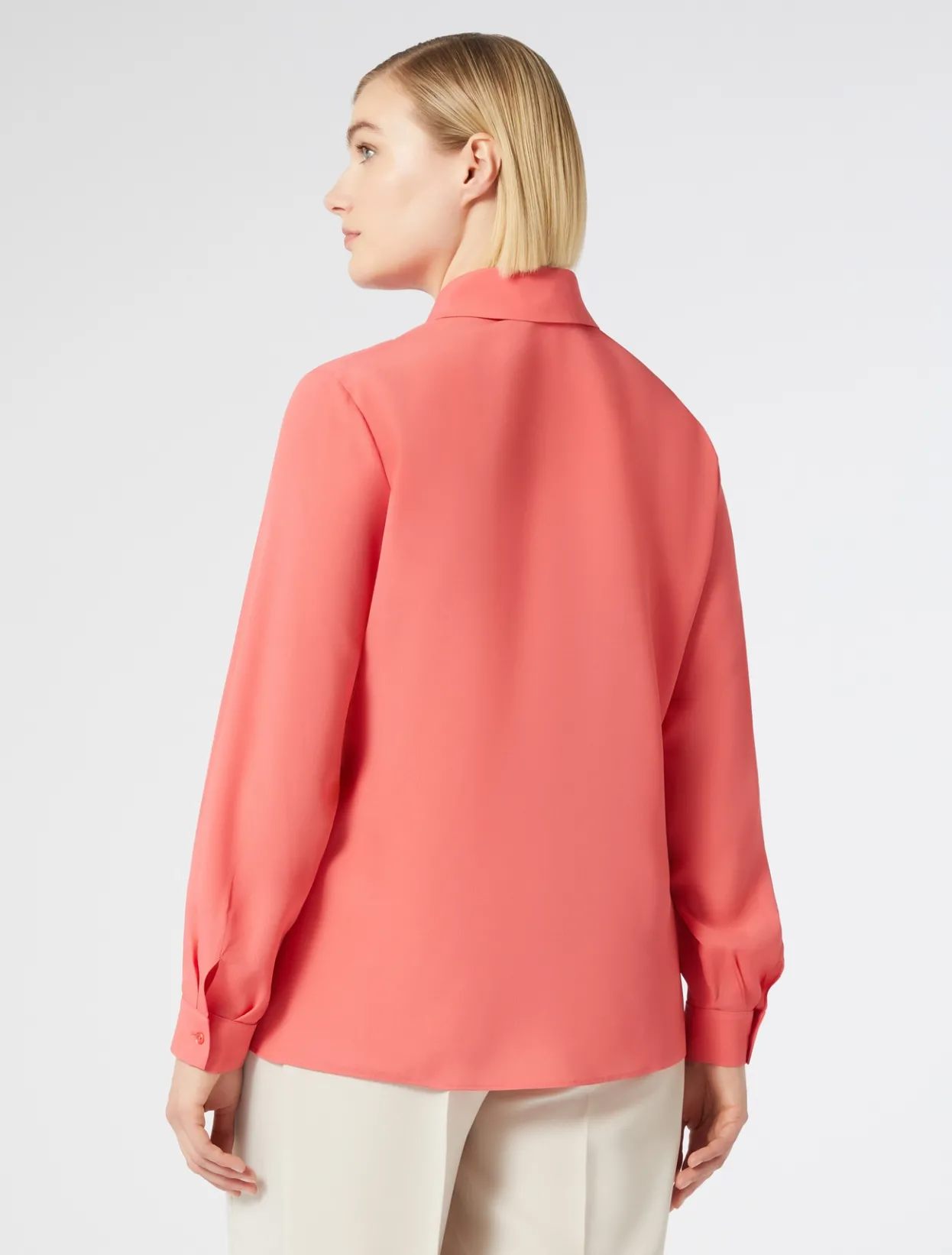 Blouses | Blouses & Shirts | Marina Rinaldi Silk blend crêpe de Chine shirt CORAL