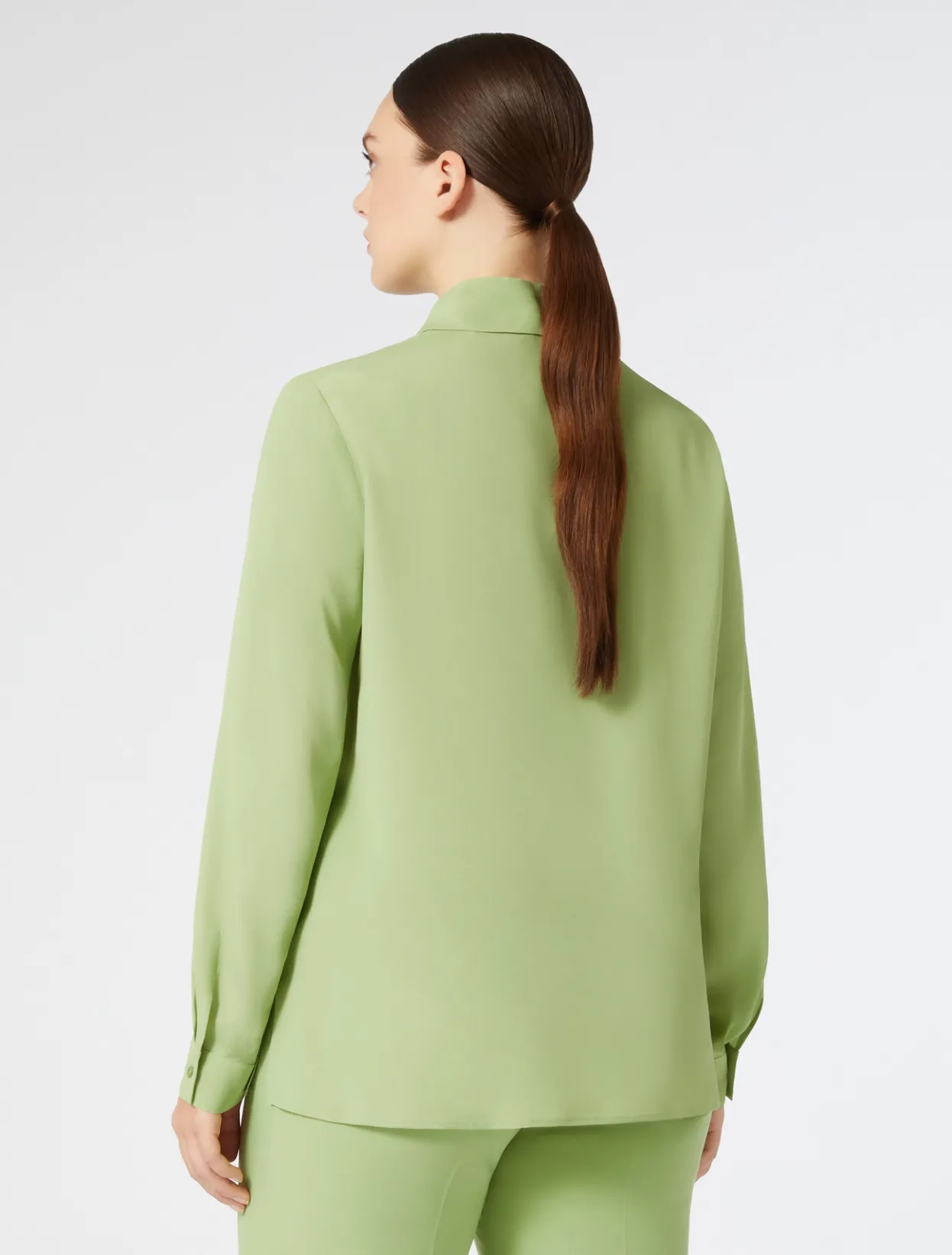 Blouses | Blouses & Shirts | Marina Rinaldi Silk blend crêpe de Chine shirt OLIVEGREEN