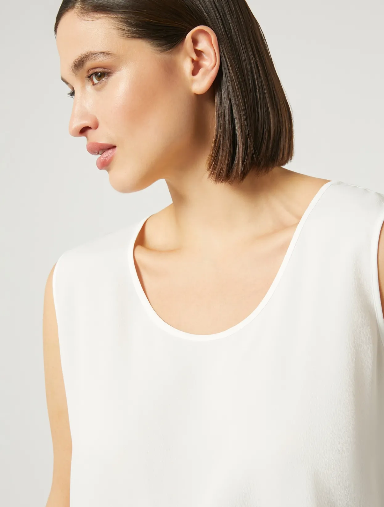 Blouses | Blouses & Shirts | Marina Rinaldi Silk blend crêpe de Chine top WHITE