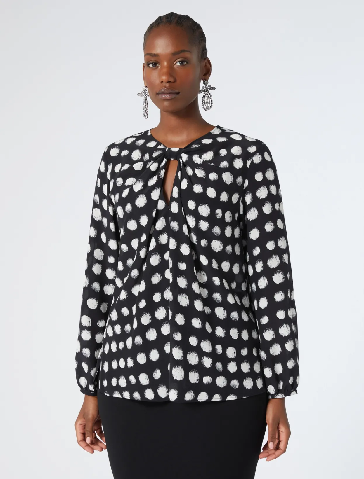 Blouses & Shirts | Blouses & Shirts | Marina Rinaldi Silk crepe de chine shirt BLACK