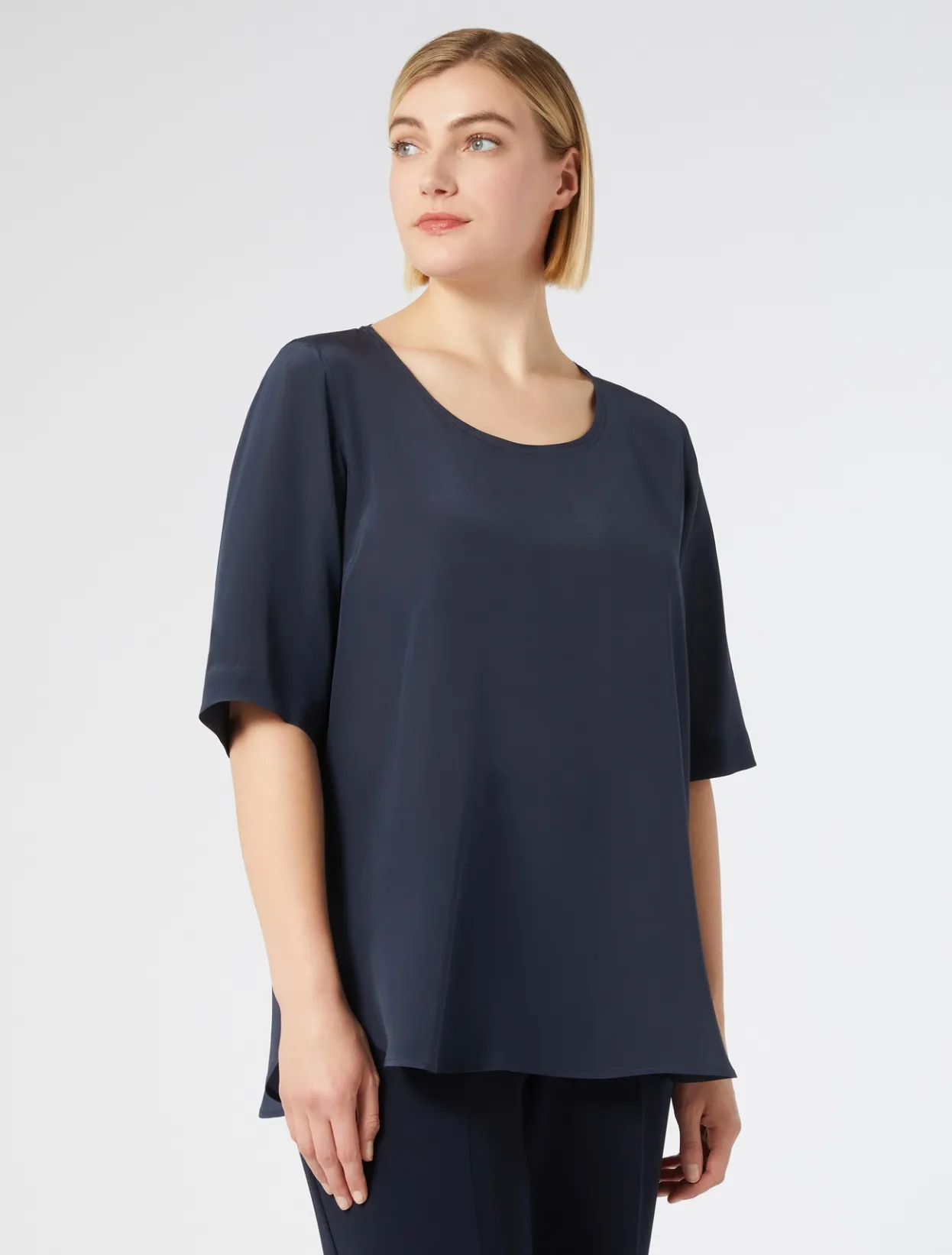 Blouses & Shirts | Blouses & Shirts | Marina Rinaldi Silk crêpe de Chine blouse CORNFLOWERBLUE