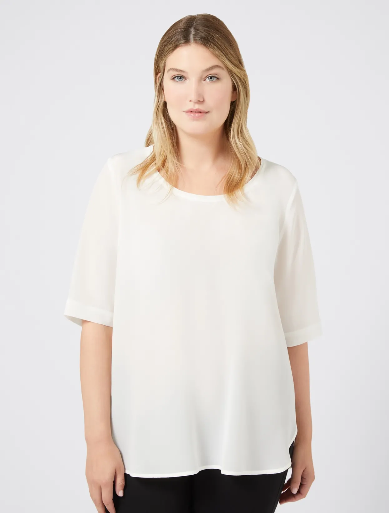 Blouses & Shirts | Blouses & Shirts | Marina Rinaldi Silk crêpe de Chine blouse WHITE