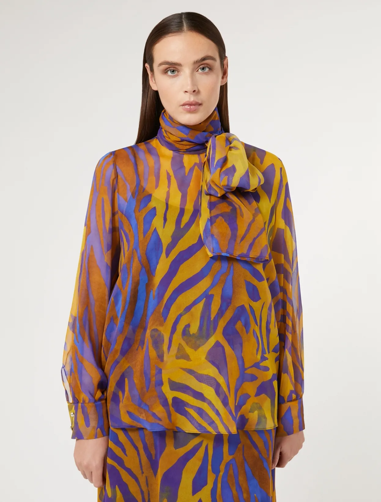 Blouses | Blouses & Shirts | Marina Rinaldi Silk georgette blouse GOLD