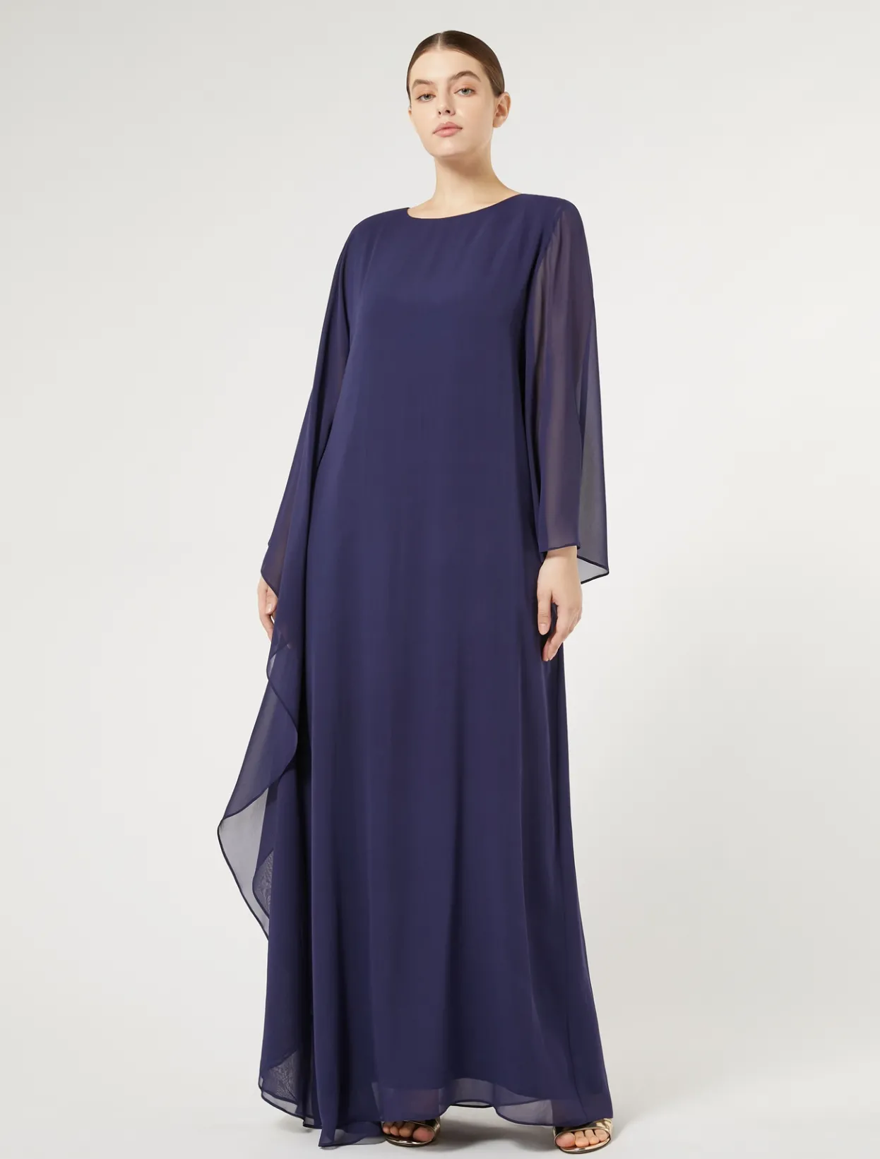 Dresses | Dresses | Marina Rinaldi Silk georgette dress ULTRAMARINE