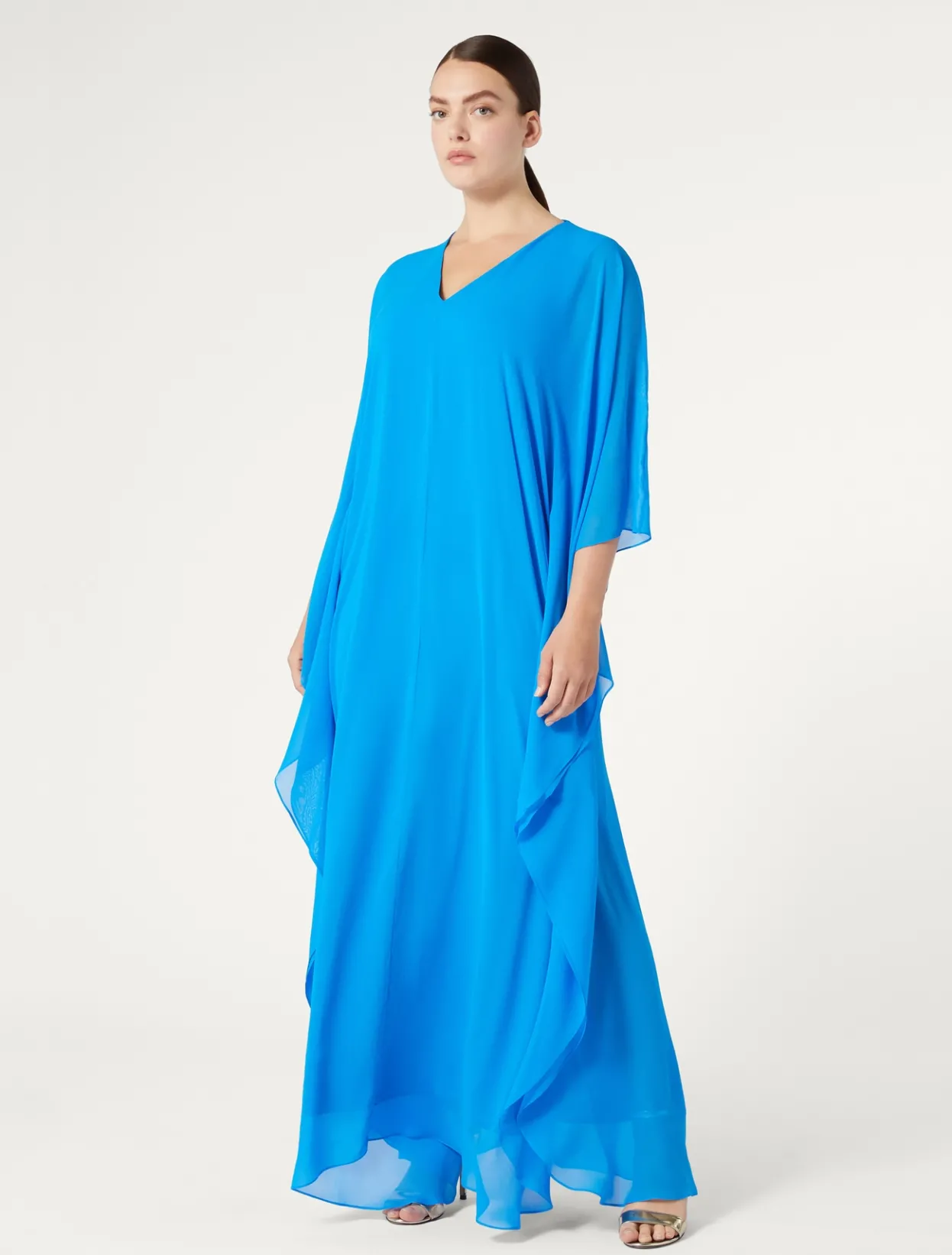 Dresses | Dresses | Marina Rinaldi Silk georgette dress CORNFLOWERBLUE