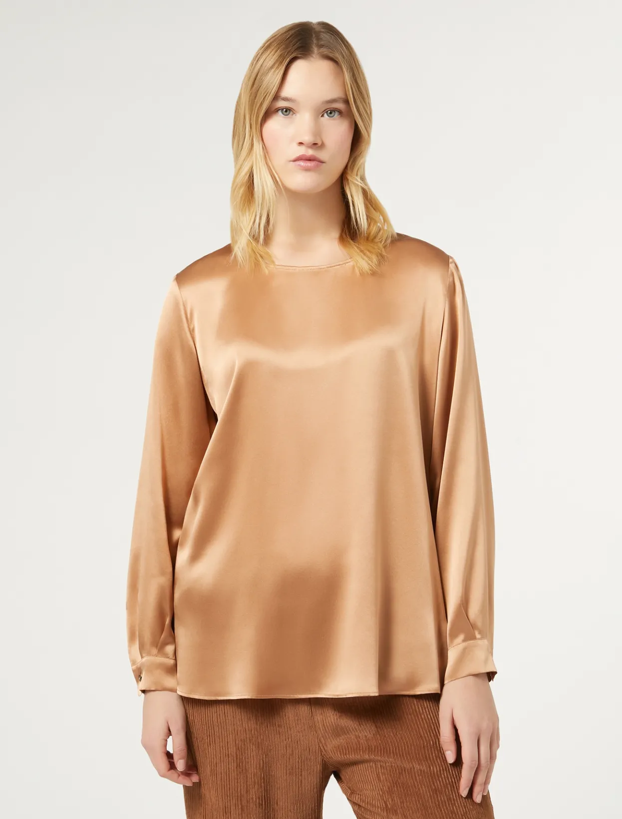 Blouses & Shirts | Blouses & Shirts | Marina Rinaldi Silk satin blouse CAMEL