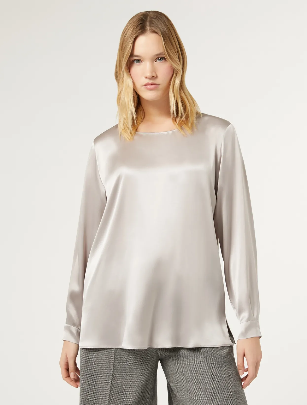 Blouses & Shirts | Blouses & Shirts | Marina Rinaldi Silk satin blouse LIGHTGREY