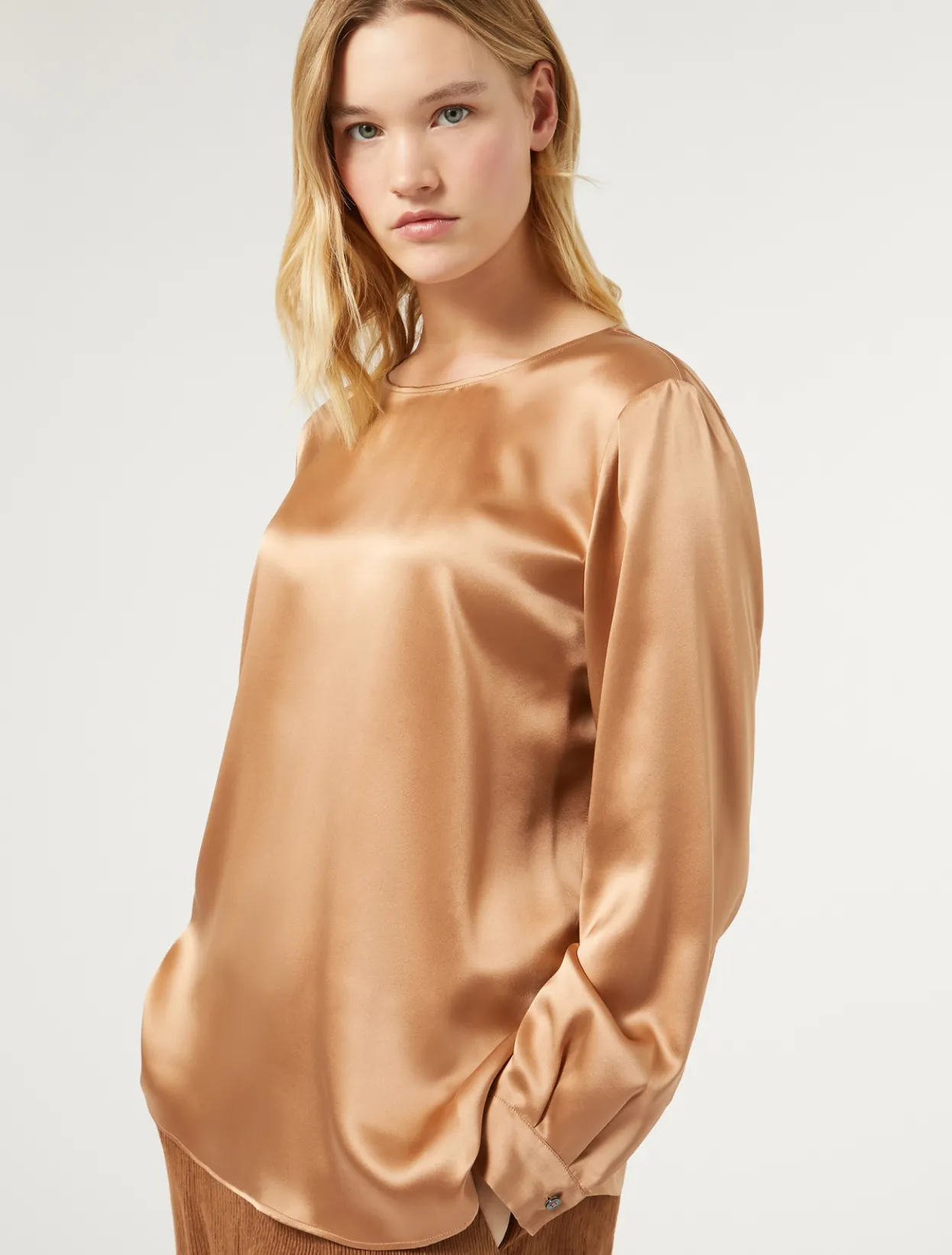 Blouses & Shirts | Blouses & Shirts | Marina Rinaldi Silk satin blouse CAMEL