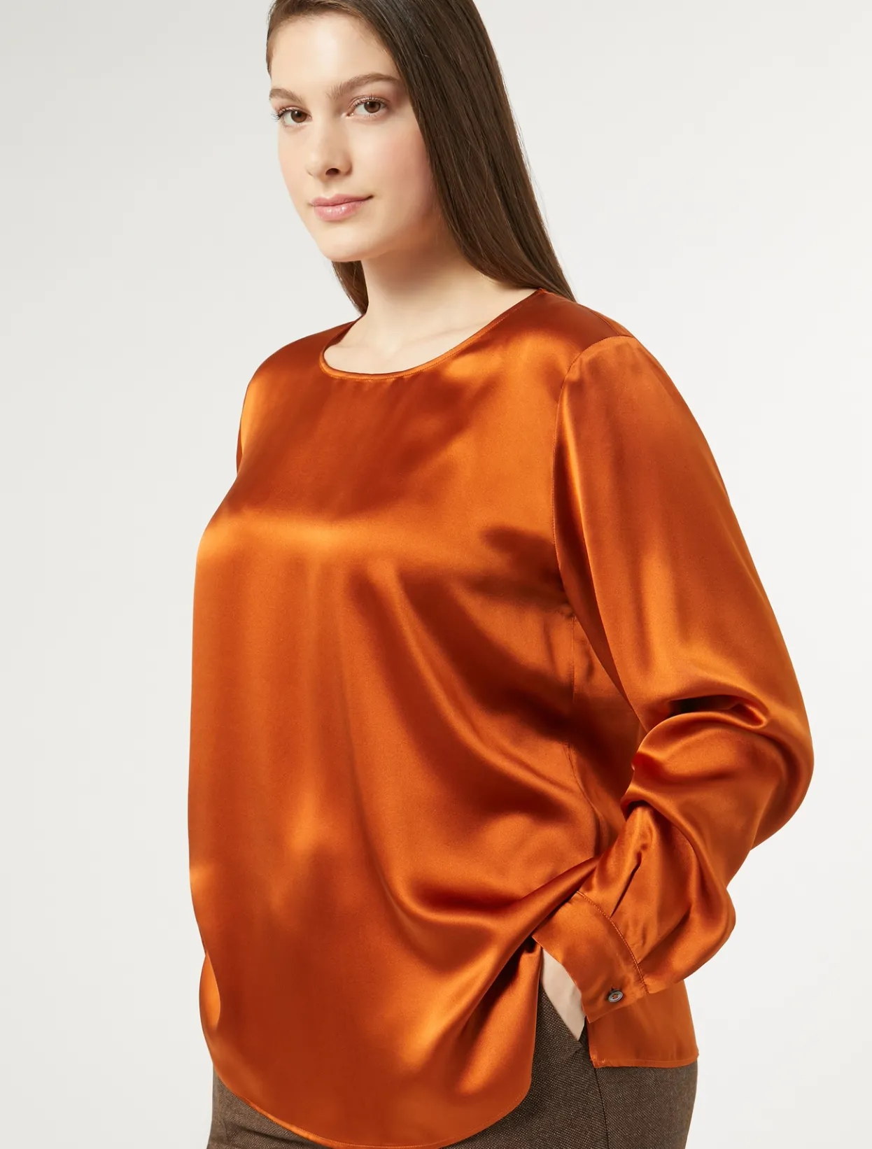 Blouses & Shirts | Blouses & Shirts | Marina Rinaldi Silk satin blouse REDORANGE