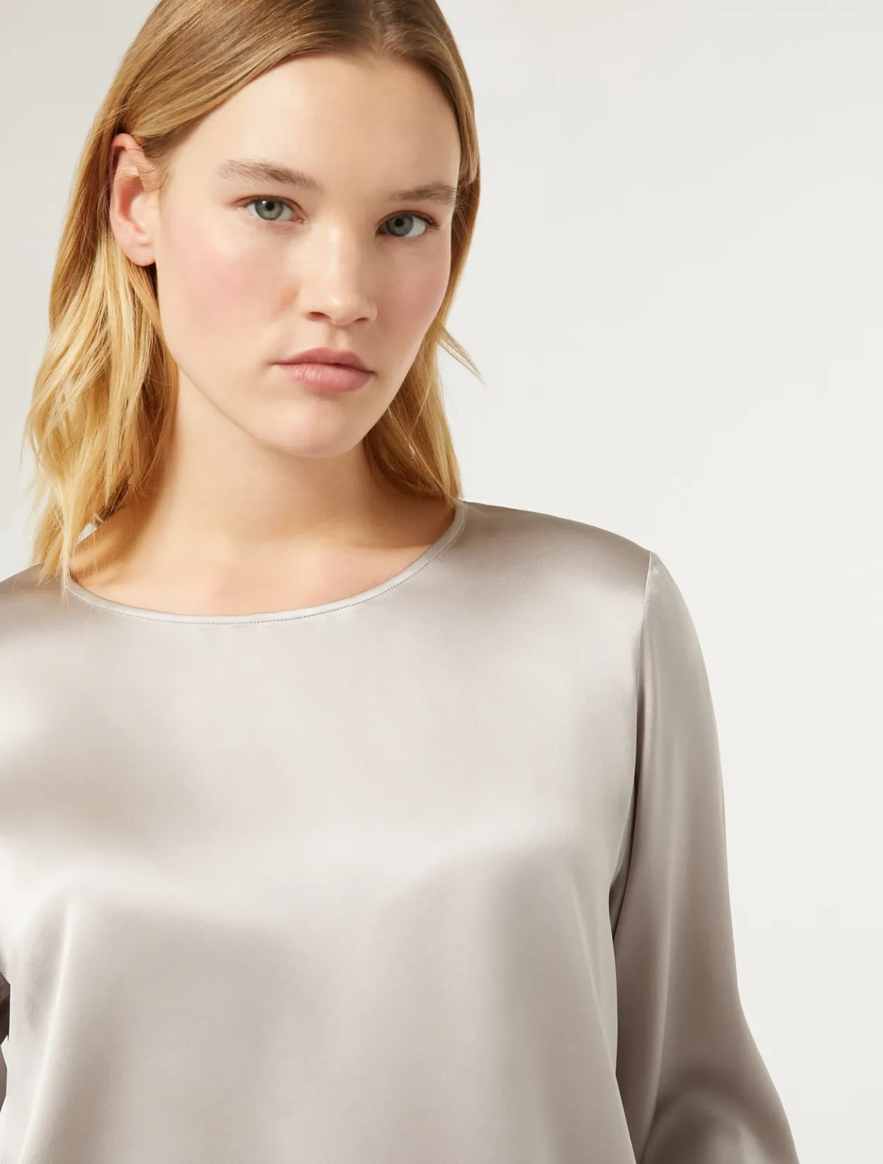 Blouses & Shirts | Blouses & Shirts | Marina Rinaldi Silk satin blouse LIGHTGREY