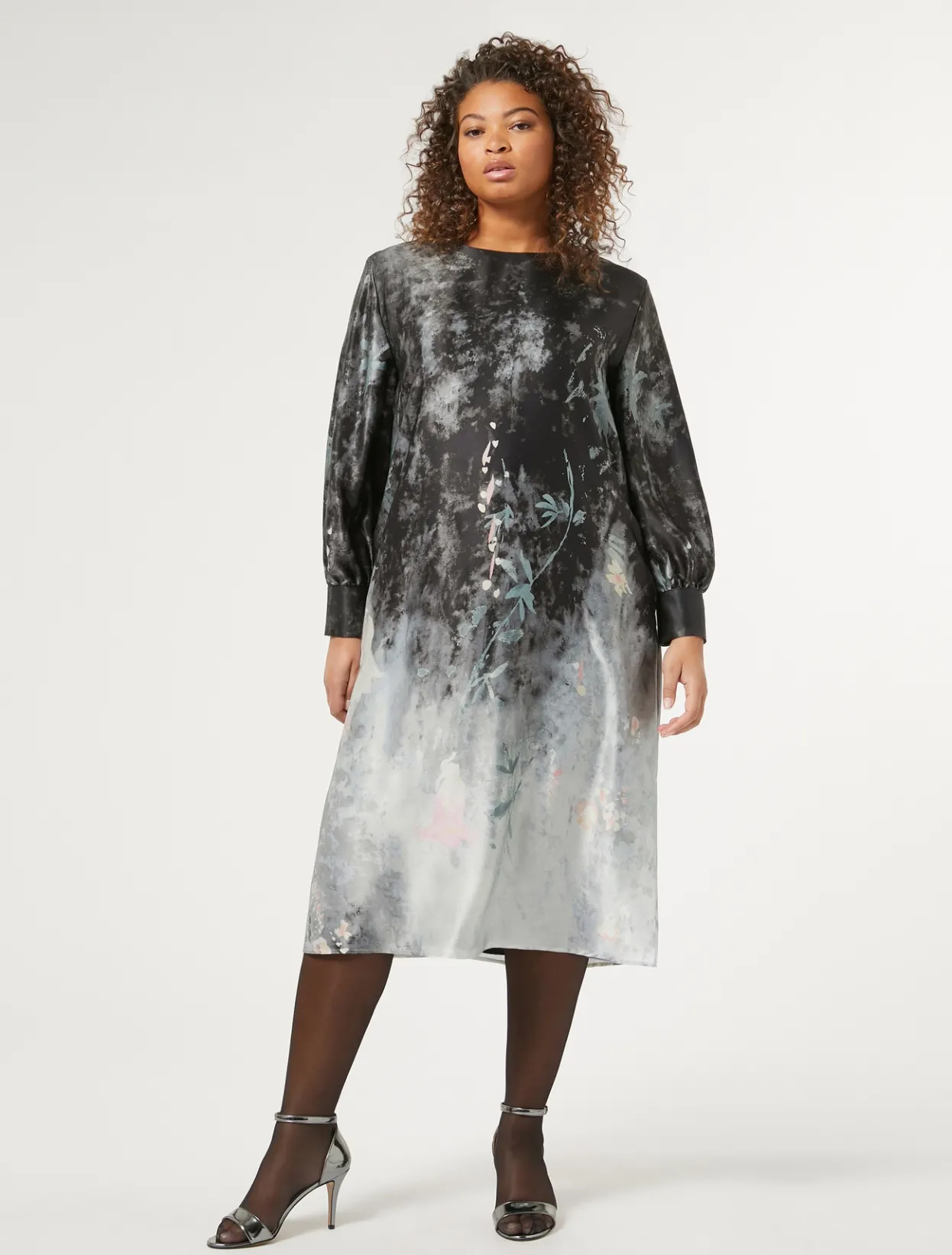 Dresses | Dresses | Marina Rinaldi Silk satin dress DARKGREY