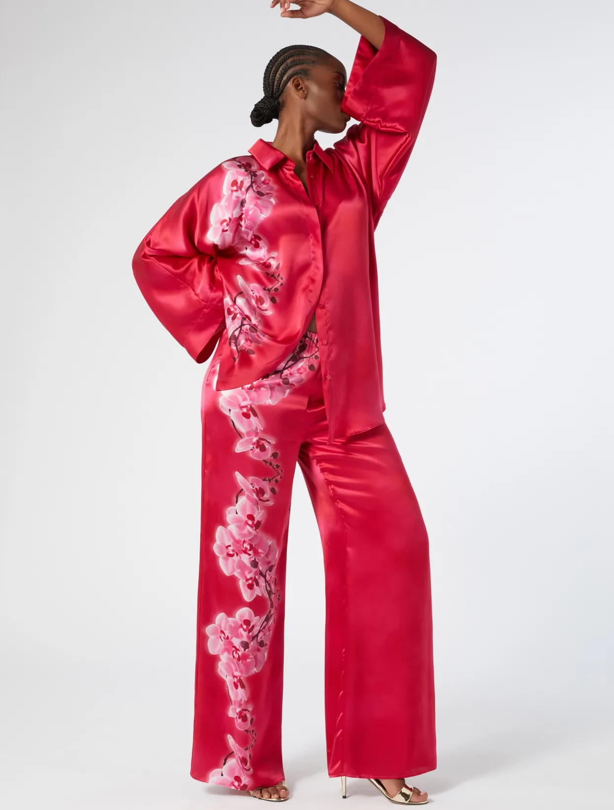 Trousers And Skirts | Trousers & Jeans | Marina Rinaldi Silk satin trousers FUCHSIA