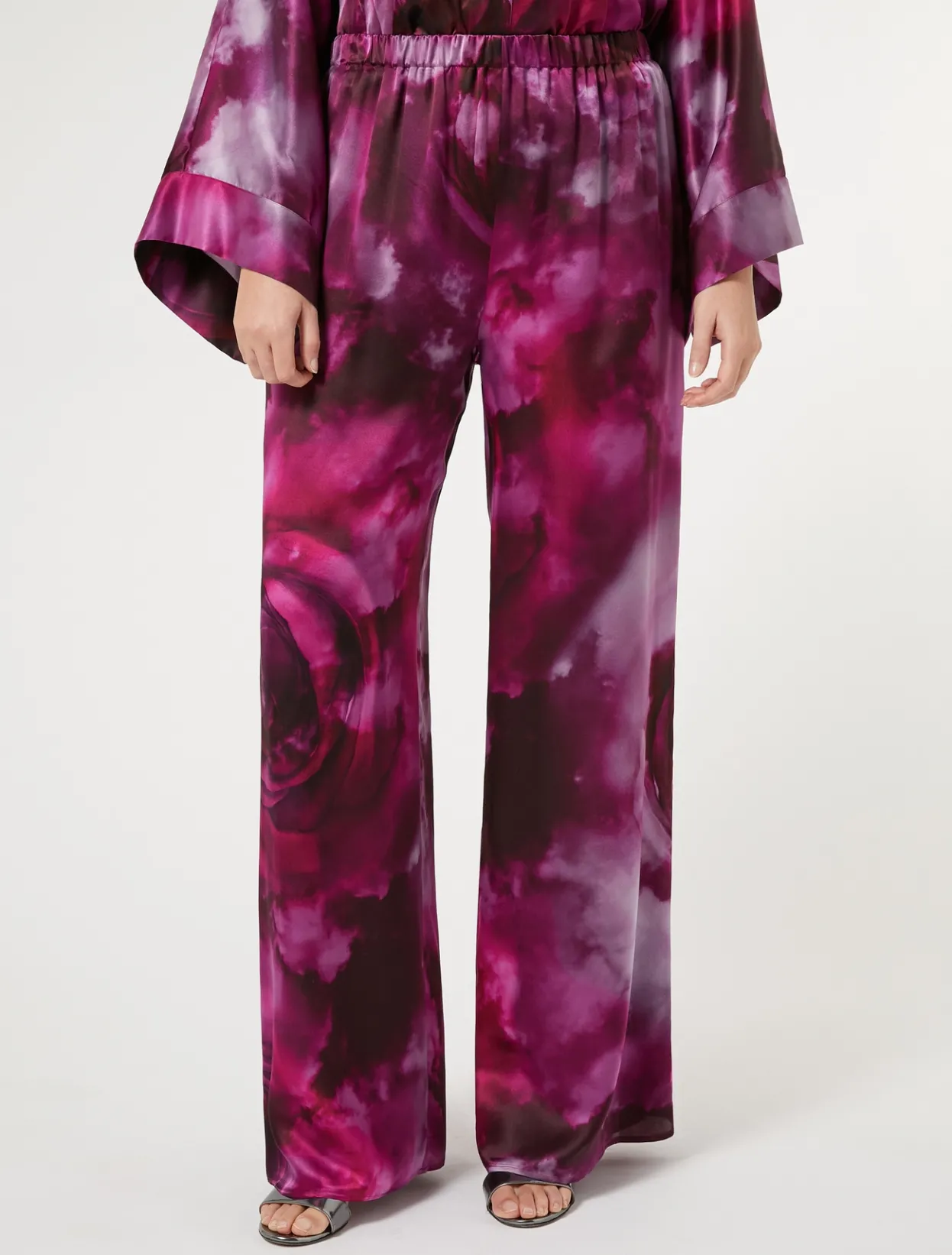 Trousers And Skirts | Trousers & Jeans | Marina Rinaldi Silk satin trousers BORDEAUX