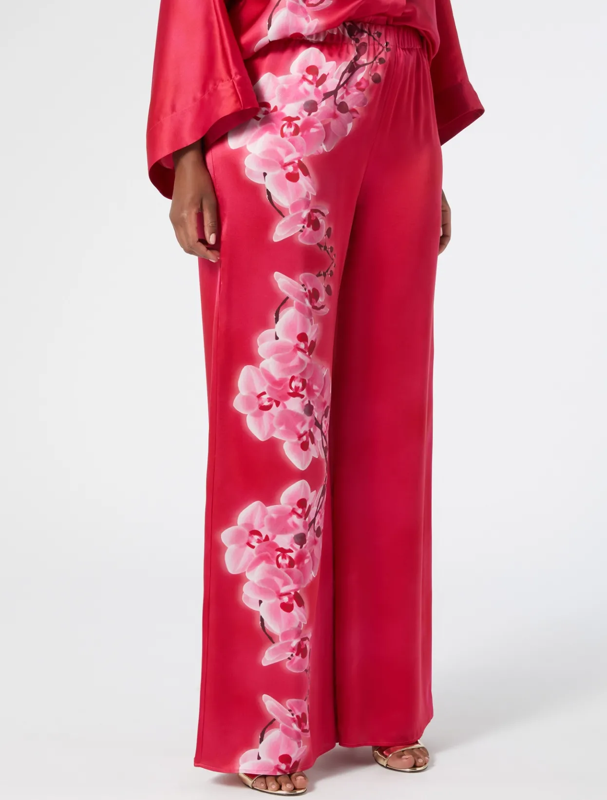 Trousers And Skirts | Trousers & Jeans | Marina Rinaldi Silk satin trousers FUCHSIA