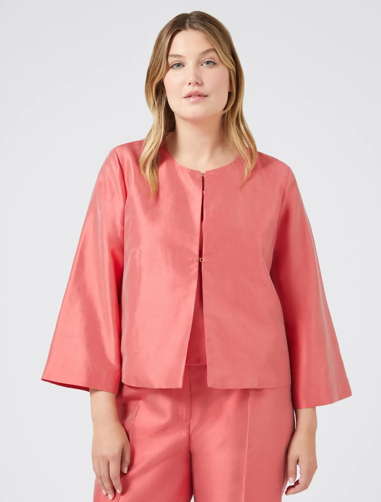 Blouses | Blouses & Shirts | Marina Rinaldi Silk shantung tunic RED