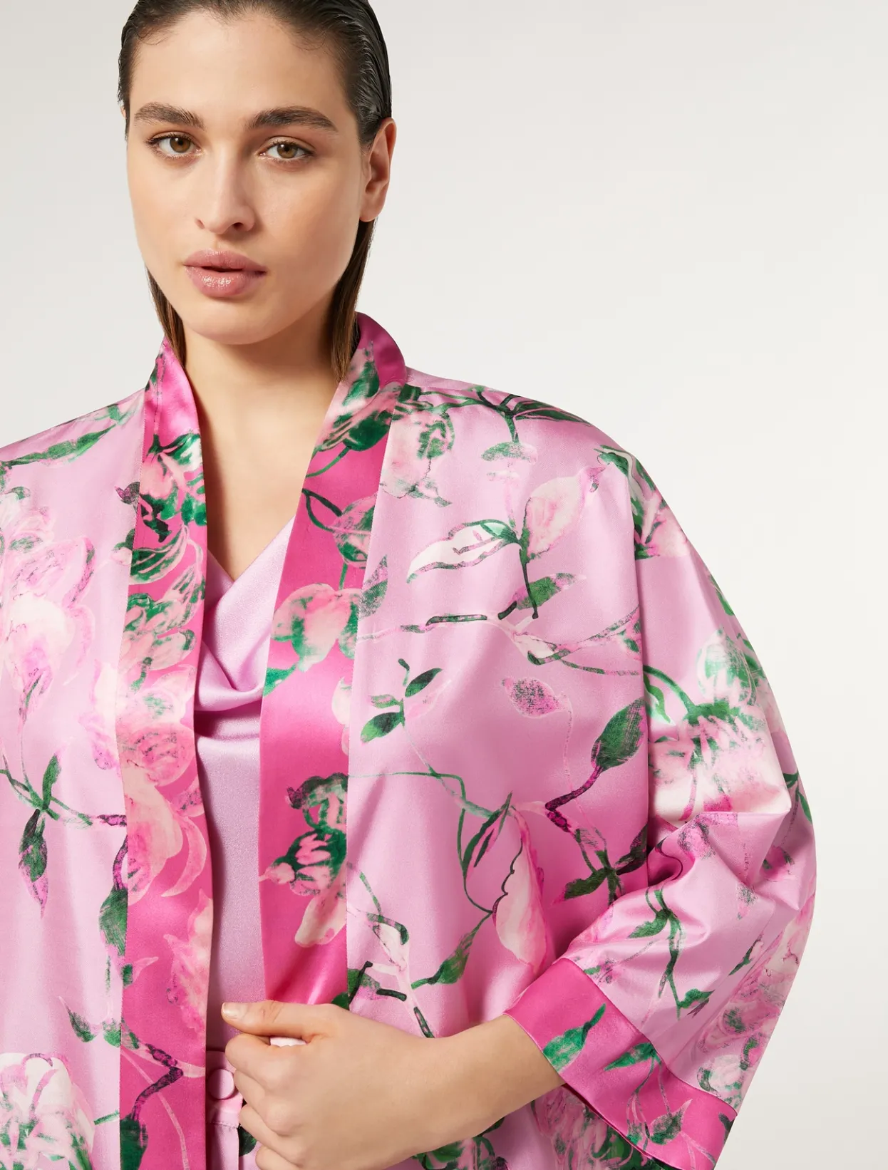 Jackets | Coats | Marina Rinaldi Silk twill dustcoat PINK