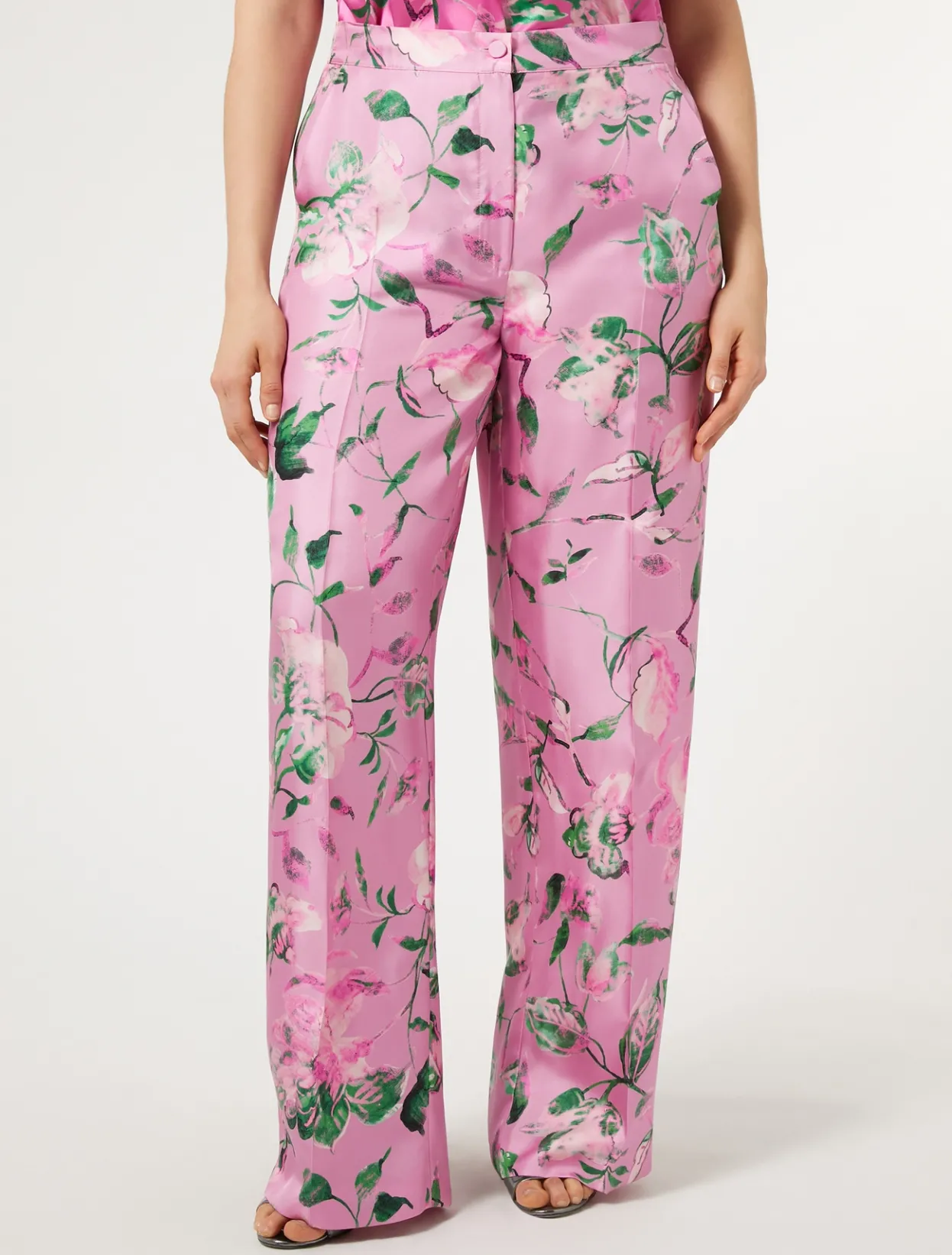 Trousers And Skirts | Trousers & Jeans | Marina Rinaldi Silk twill trousers PINK