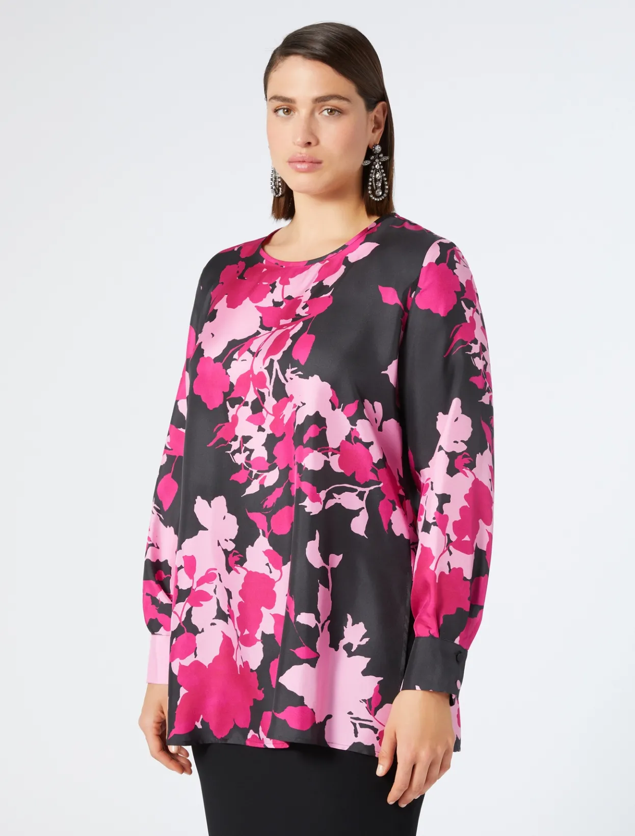 Blouses & Shirts | Blouses & Shirts | Marina Rinaldi Silk twill tunic BLACK