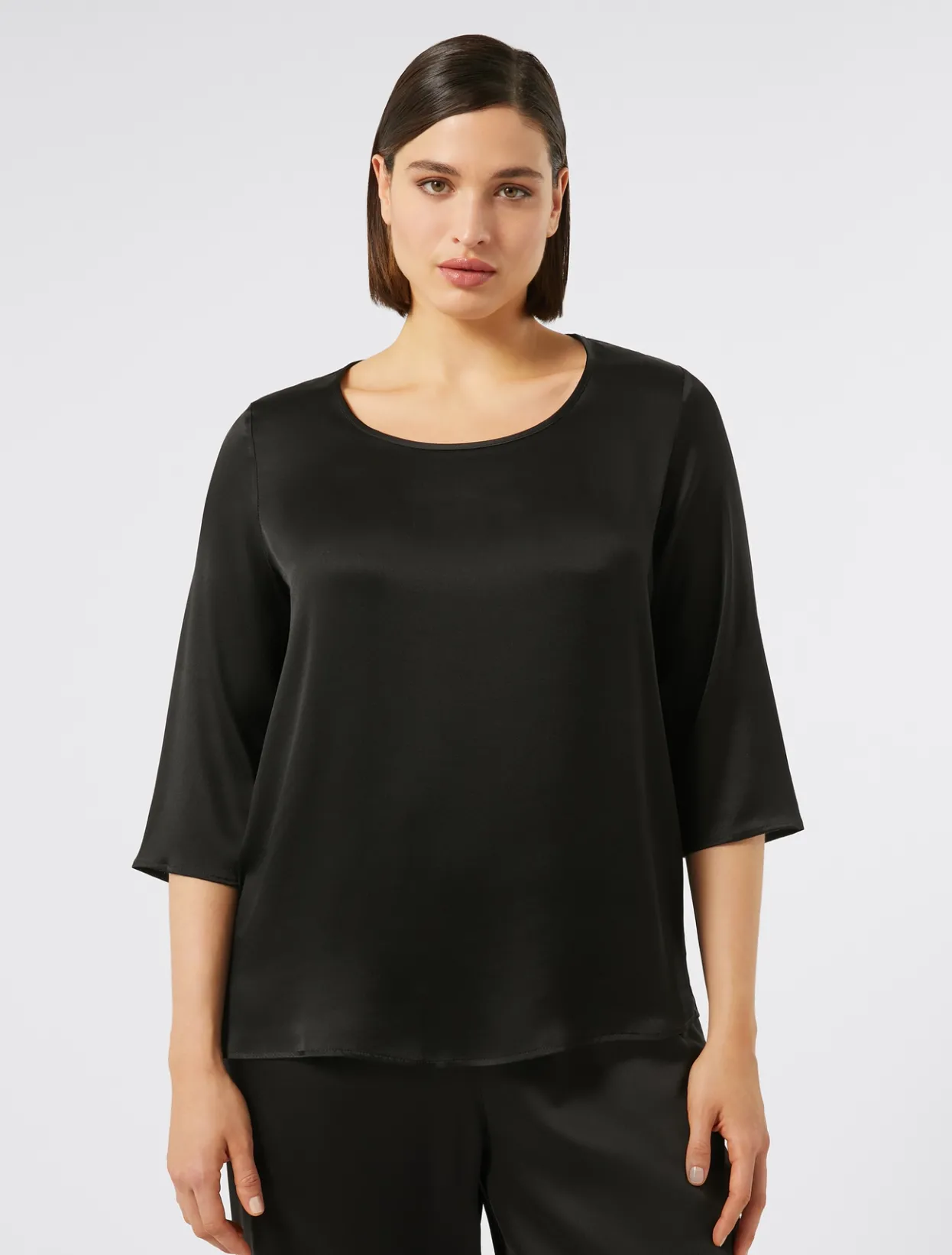 Blouses | Blouses & Shirts | Marina Rinaldi Silk-blend blouse BLACK