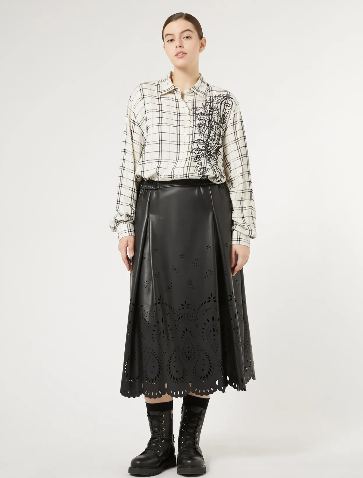 Skirts | Skirts | Marina Rinaldi Skirt in coated fabric BLACK