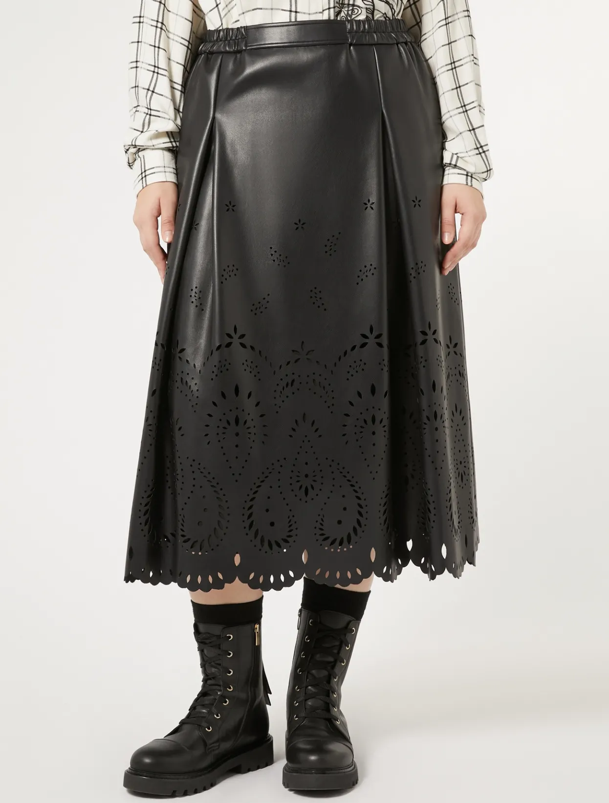 Skirts | Skirts | Marina Rinaldi Skirt in coated fabric BLACK