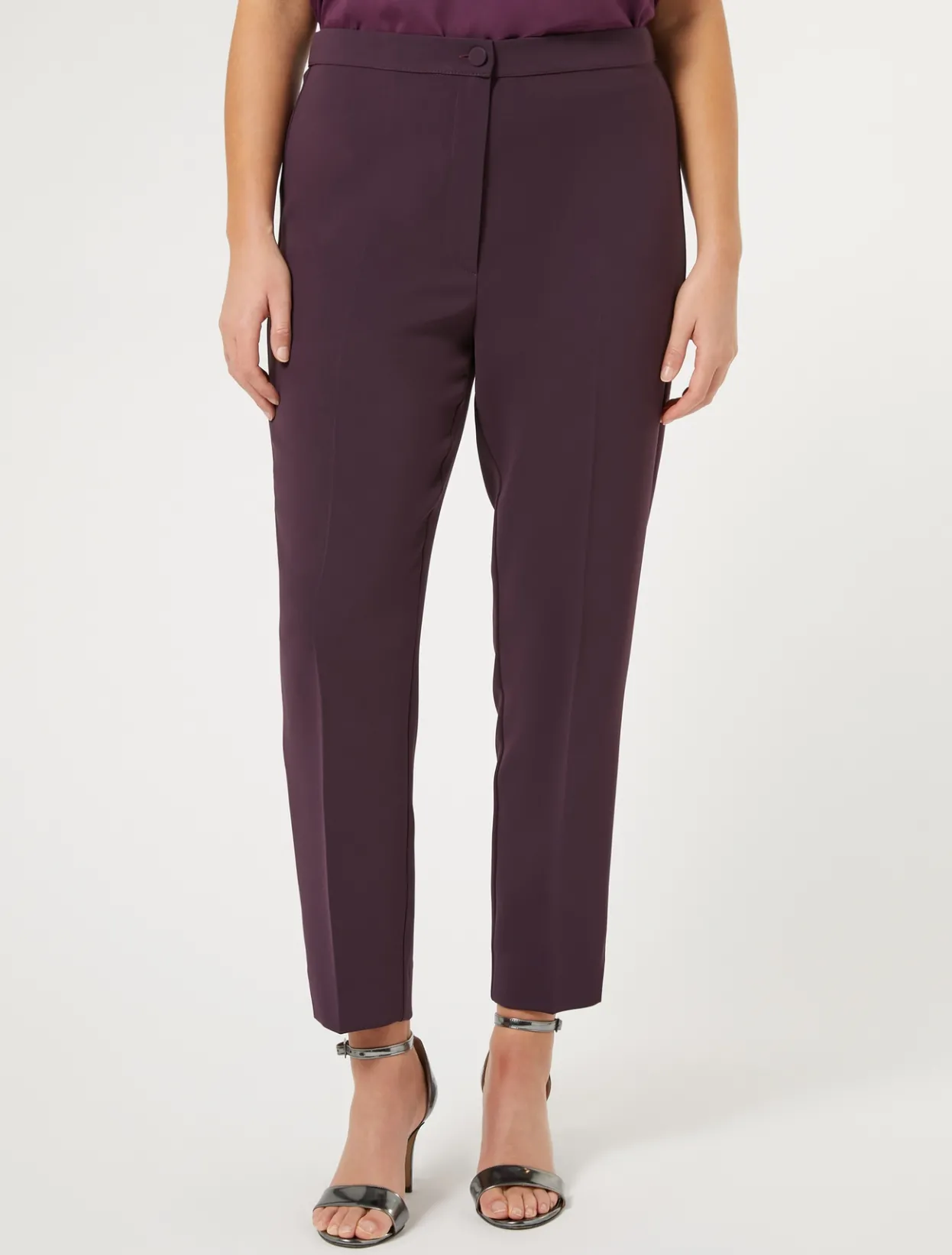 Trousers And Skirts | Trousers & Jeans | Marina Rinaldi Slim triacetate cady trousers BORDEAUX