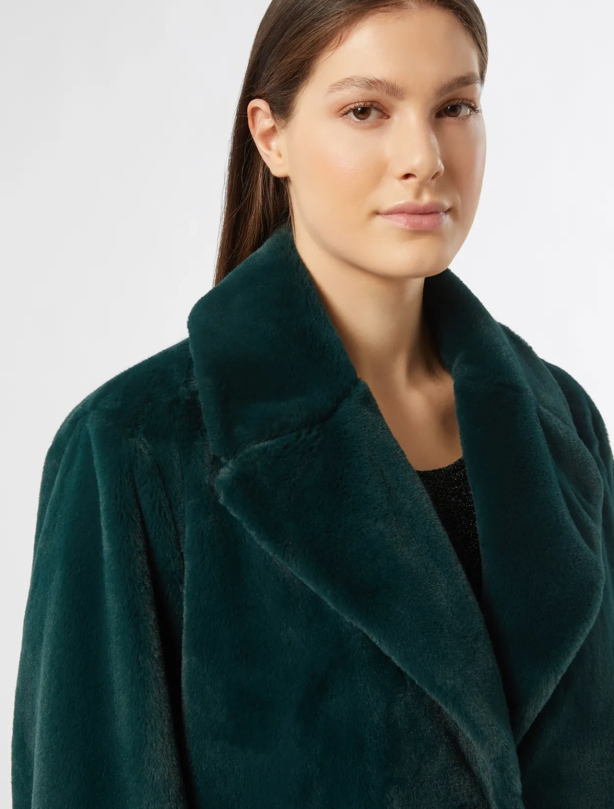 Coats | Coats | Marina Rinaldi Soft textured coat DARKGREEN