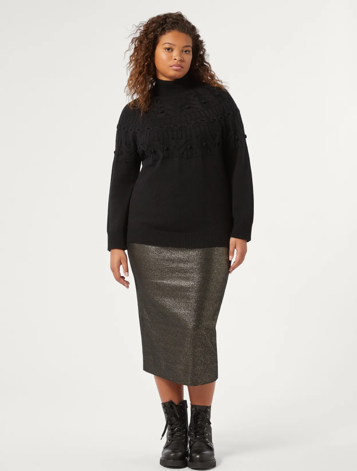 Skirts | Skirts | Marina Rinaldi Stretch bengaline skirt GOLDBLACK