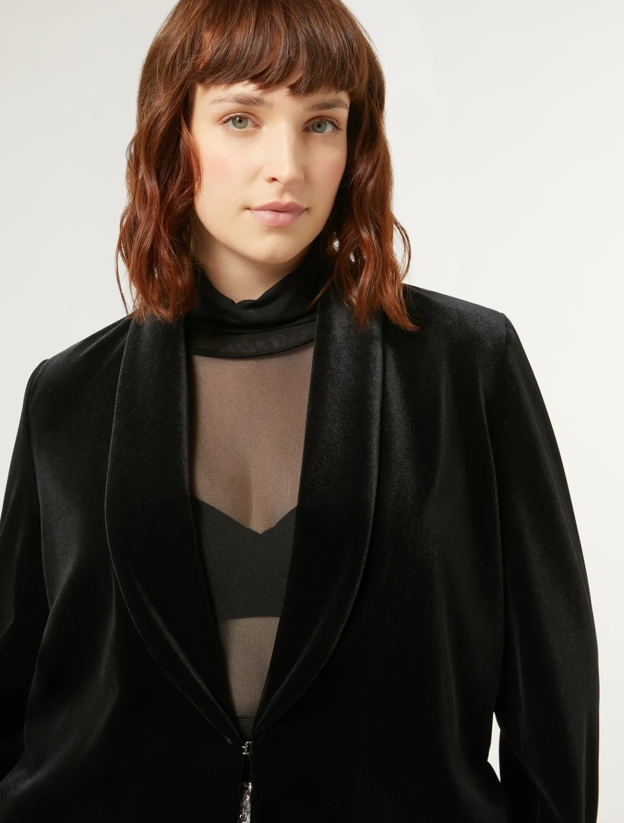 Jacket & Blazers | Jacket & Blazers | Marina Rinaldi Stretch chenille blazer BLACK